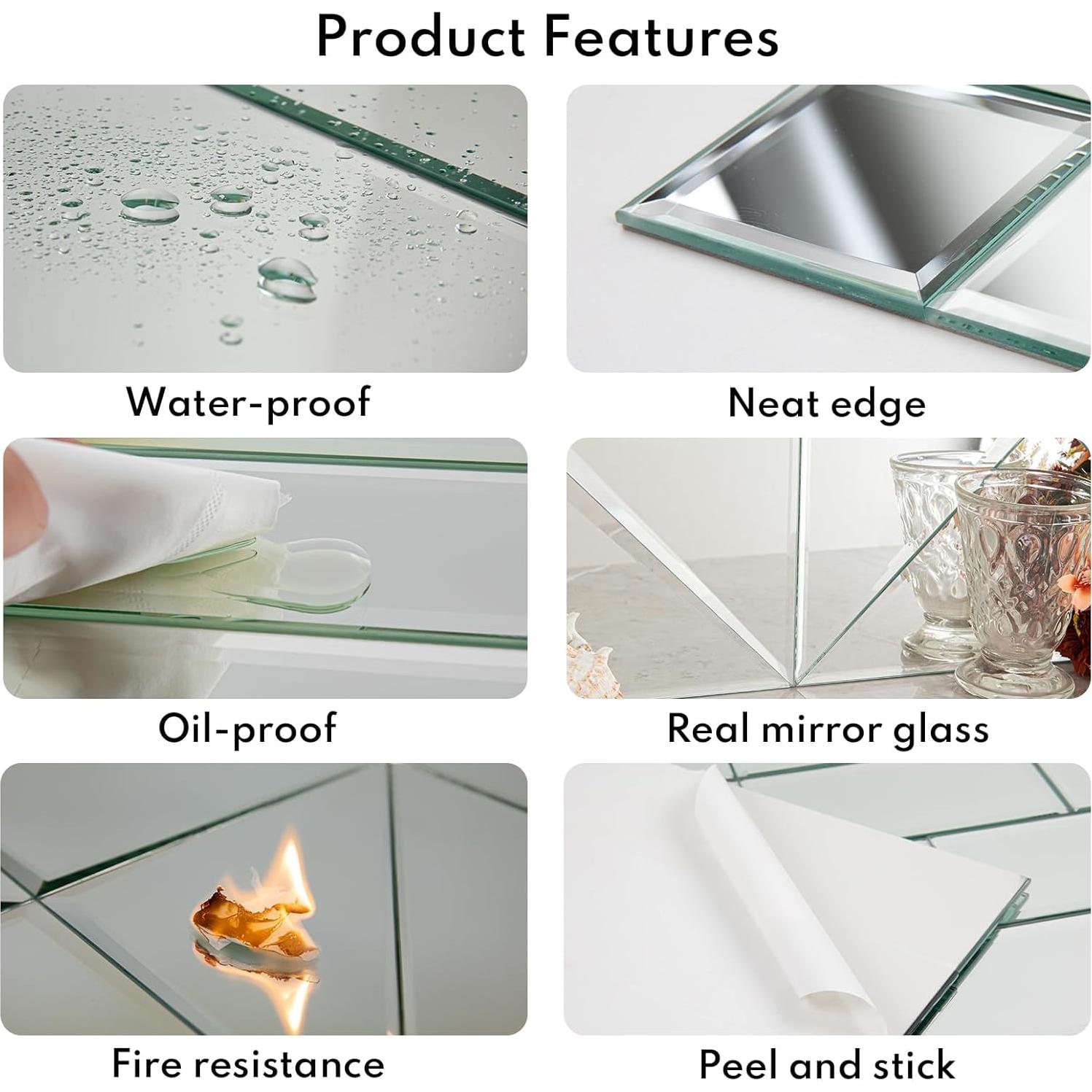 Azulejo Espejo Autoadhesivo Lovdeco 3x3 cm 32 Hojas