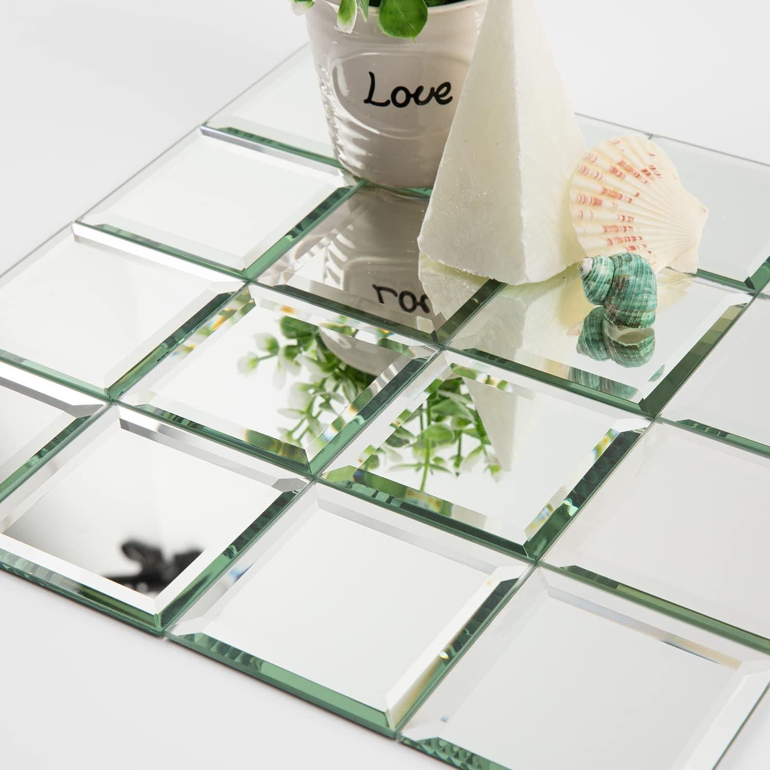 Azulejo Espejo Autoadhesivo Lovdeco 3x3 cm 32 Hojas