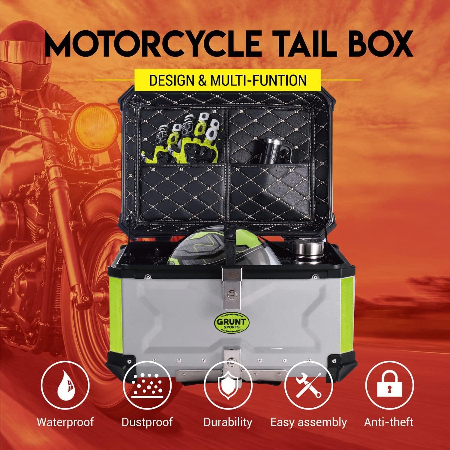 Caja de Cola de Motocicleta Letusto 55L Aluminio Plata