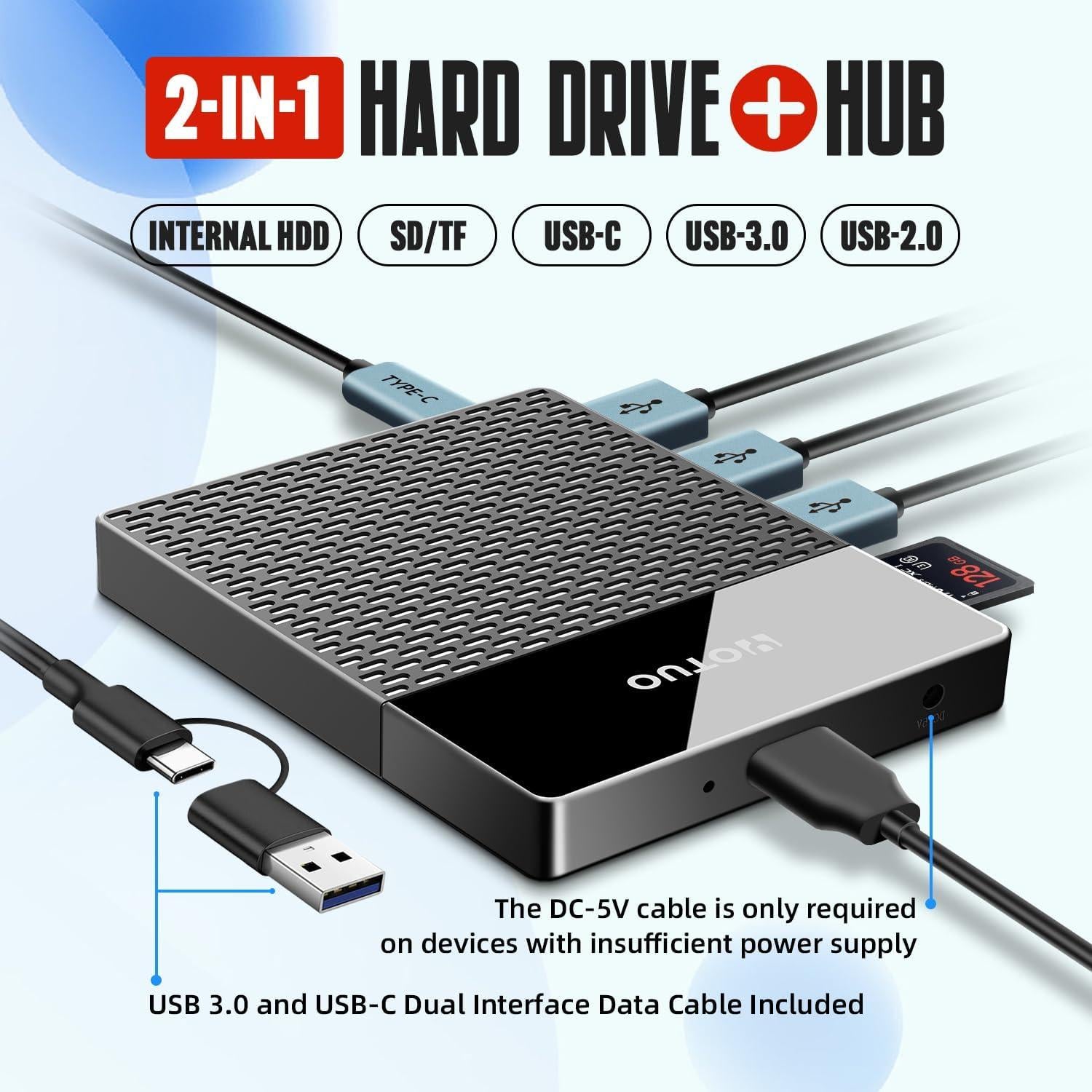 Estación de Acoplamiento YOTUO 1TB Disco Duro Externo USB-C