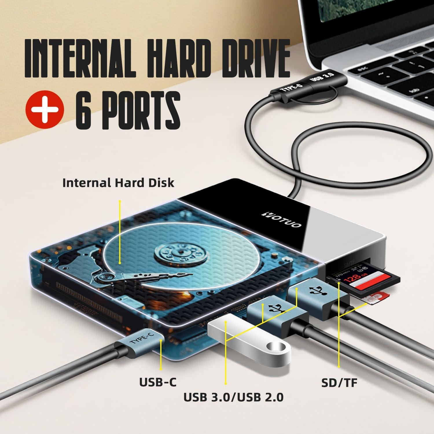 Estación de Acoplamiento YOTUO 1TB Disco Duro Externo USB-C