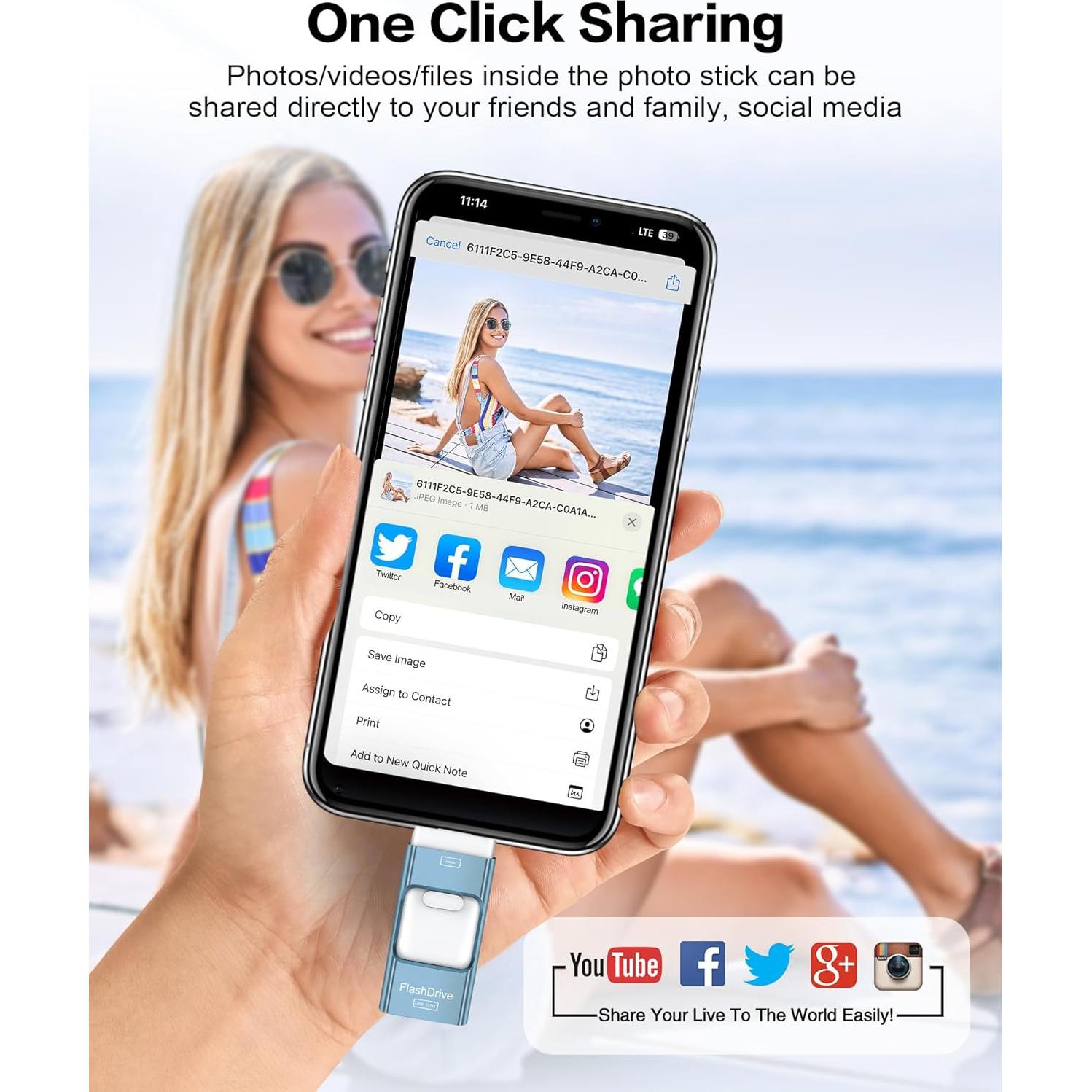 Unidad Flash USB 256GB ZARMST para iPhone y iPad - Alta Velocidad