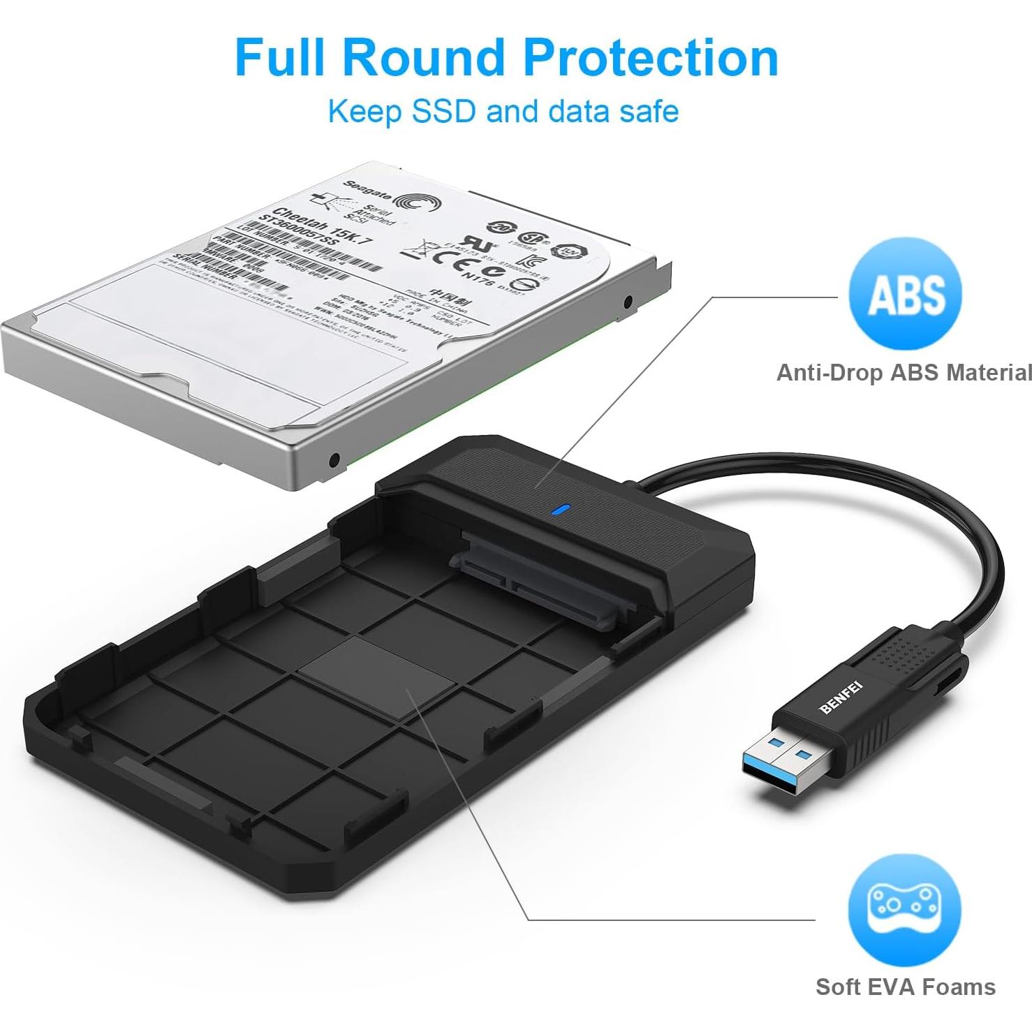Carcasa Externa SATA 2.5" BENFEI Tipo-C/Tipo-A UASP 6TB