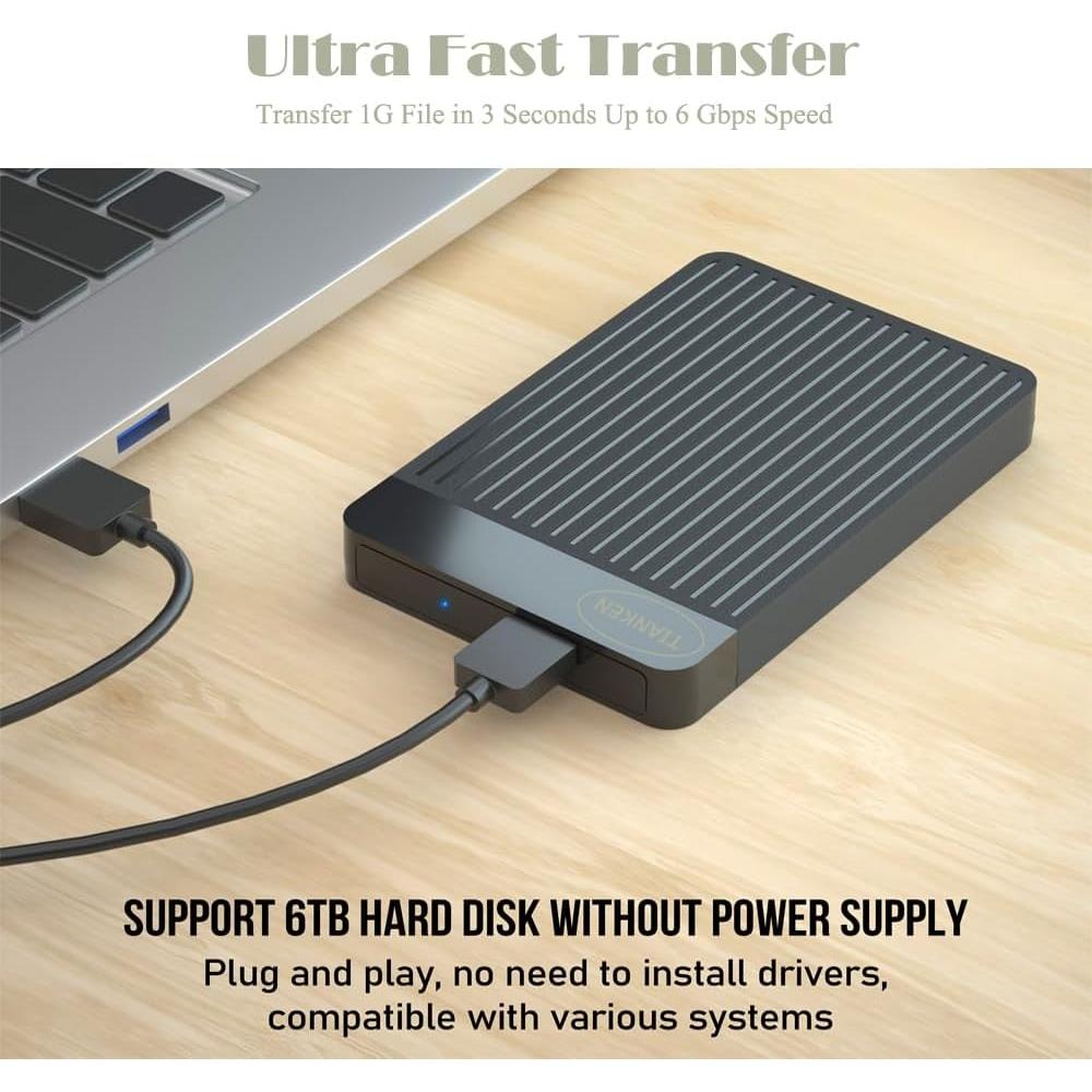 Disco Duro Externo Portátil Tianken 750GB USB 3.0 Negro