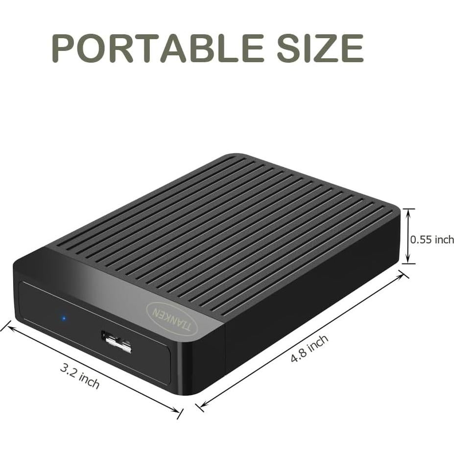 Disco Duro Externo Portátil Tianken 750GB USB 3.0 Negro