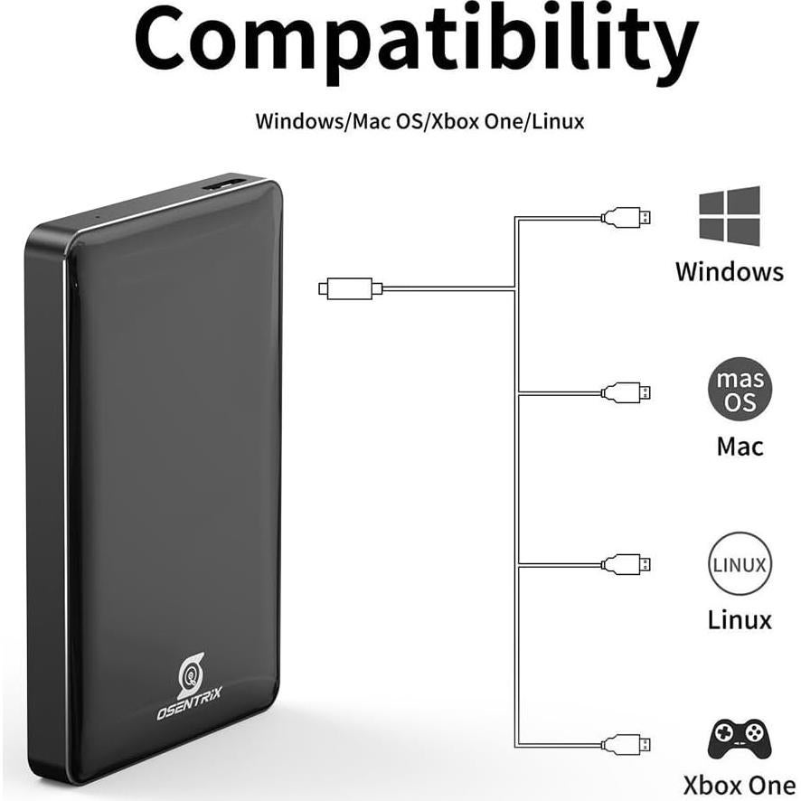 Disco Duro Externo Portátil OSENTRiX 1TB USB 3.0