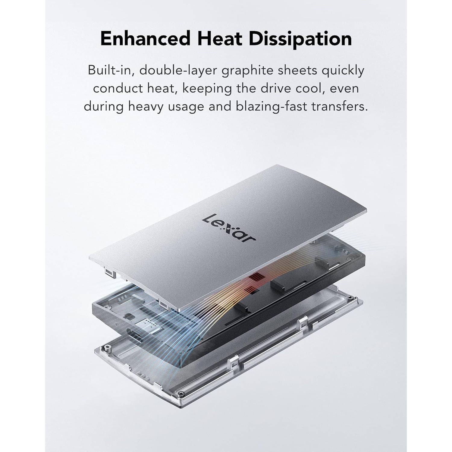 Lexar ES3 1TB SSD Externo USB 3.2, Alta Velocidad 1050MB/s