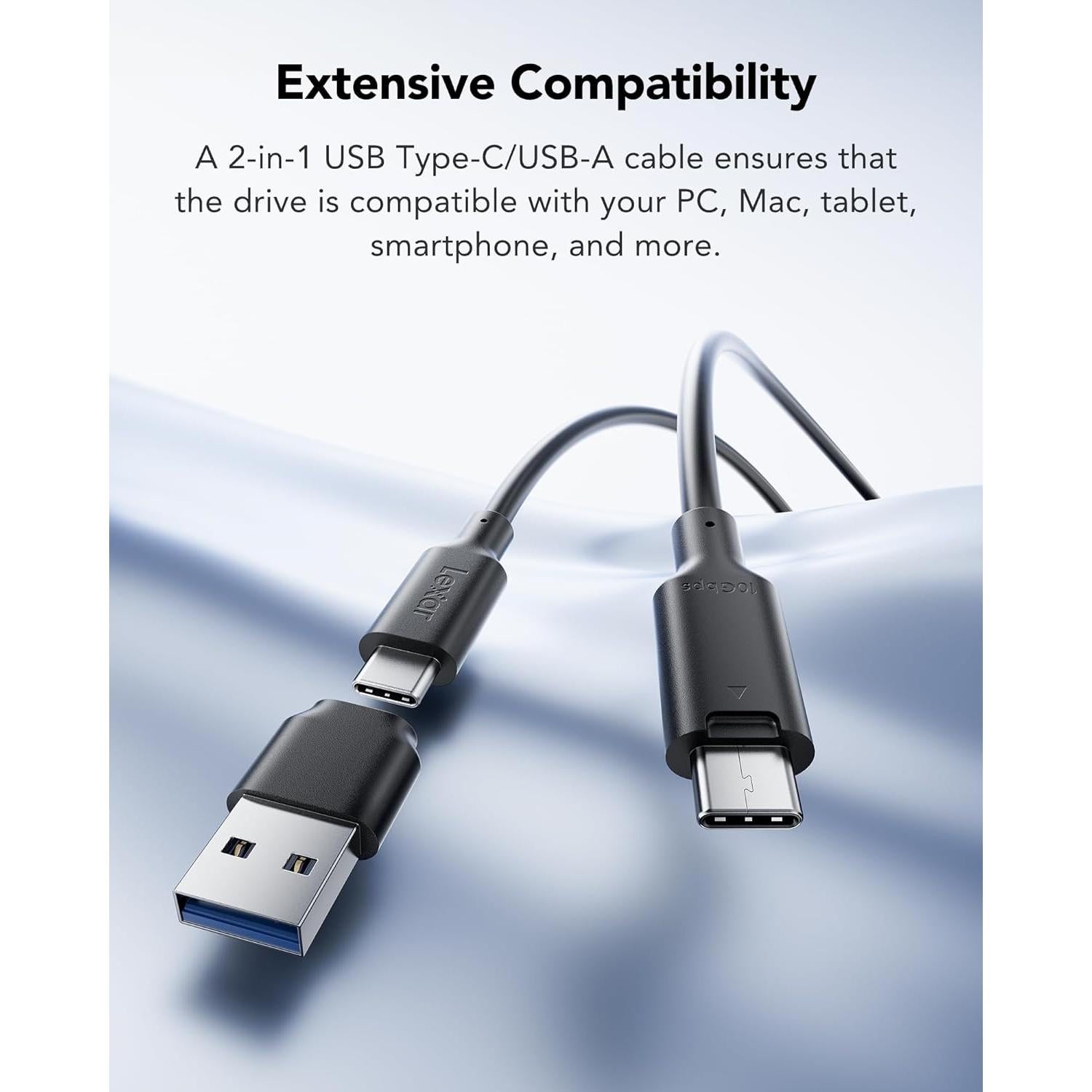 Lexar ES3 1TB SSD Externo USB 3.2, Alta Velocidad 1050MB/s