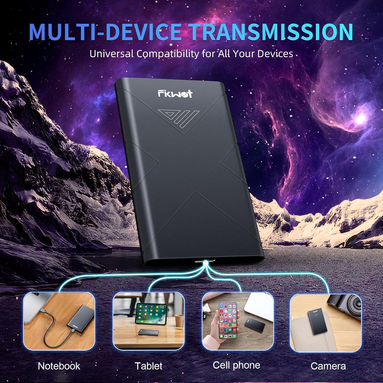 SSD Externo Fikwot FP80 1TB USB 3.2, 2000MB/s, Compatible PS5