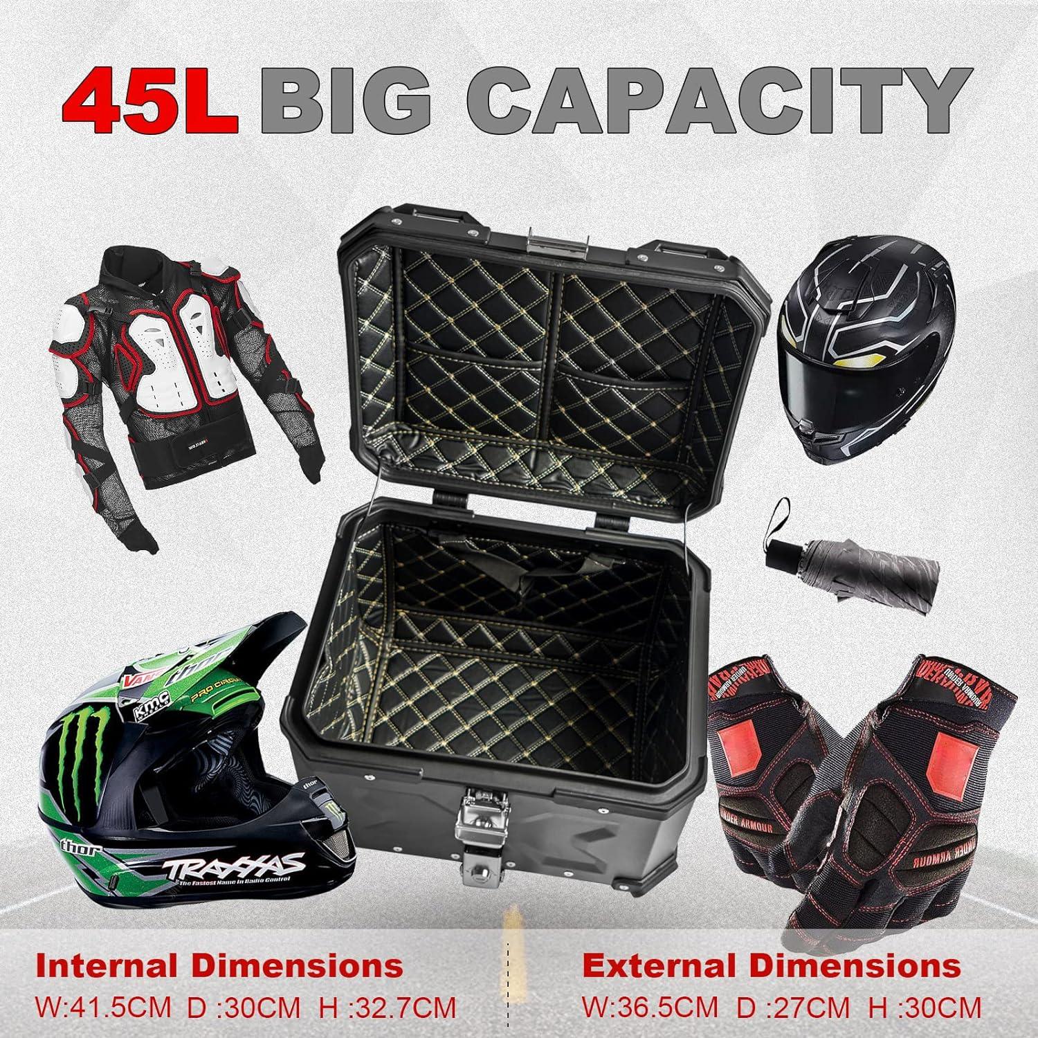 Maletero para Motocicleta Donpida 45L Impermeable Negro