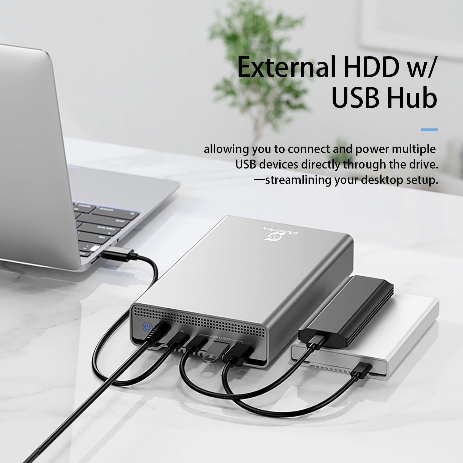 Disco Duro Externo OSENTRiX GX100 12TB USB 3.2 con Hub