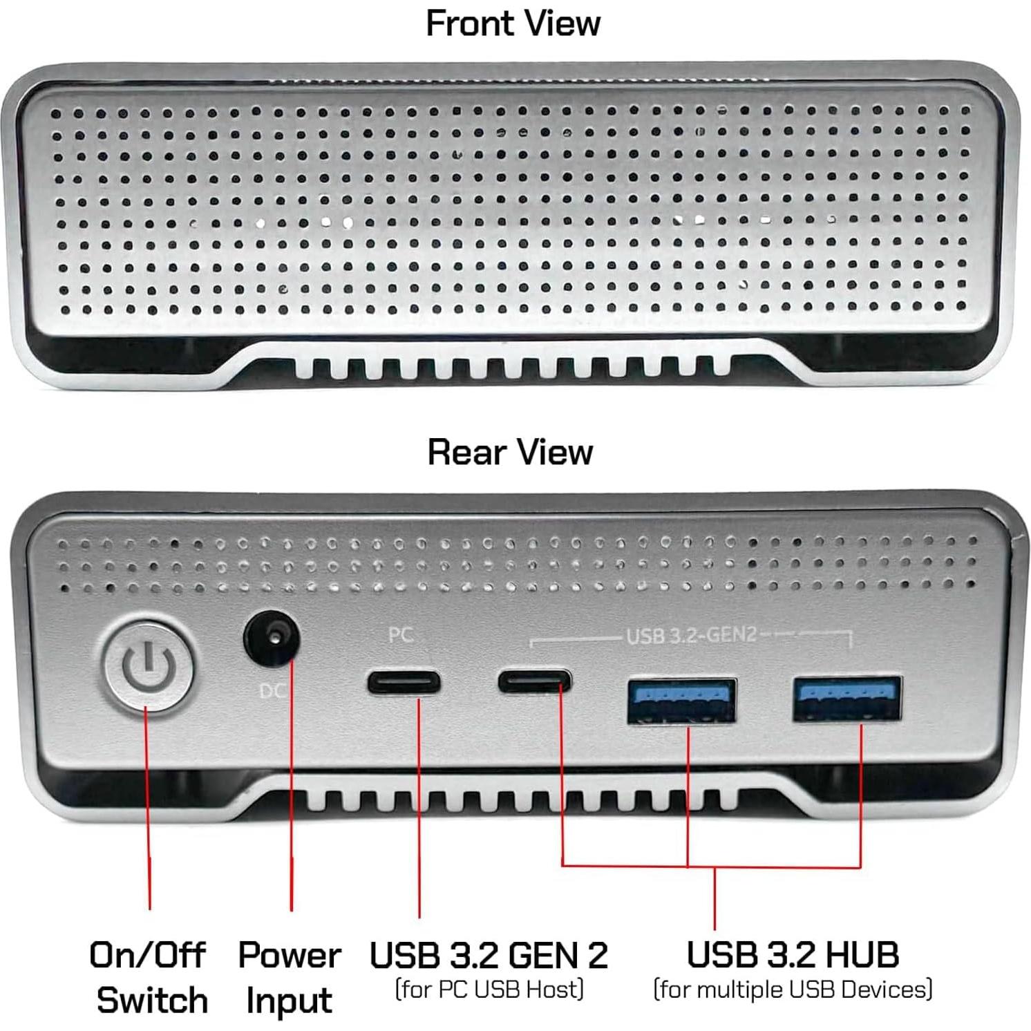 Disco Duro Externo OSENTRiX GX100 12TB USB 3.2 con Hub