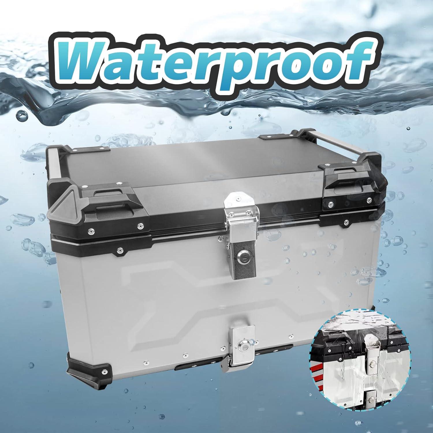 Maletero para Motocicleta Donpida 65L Plata con Respaldo