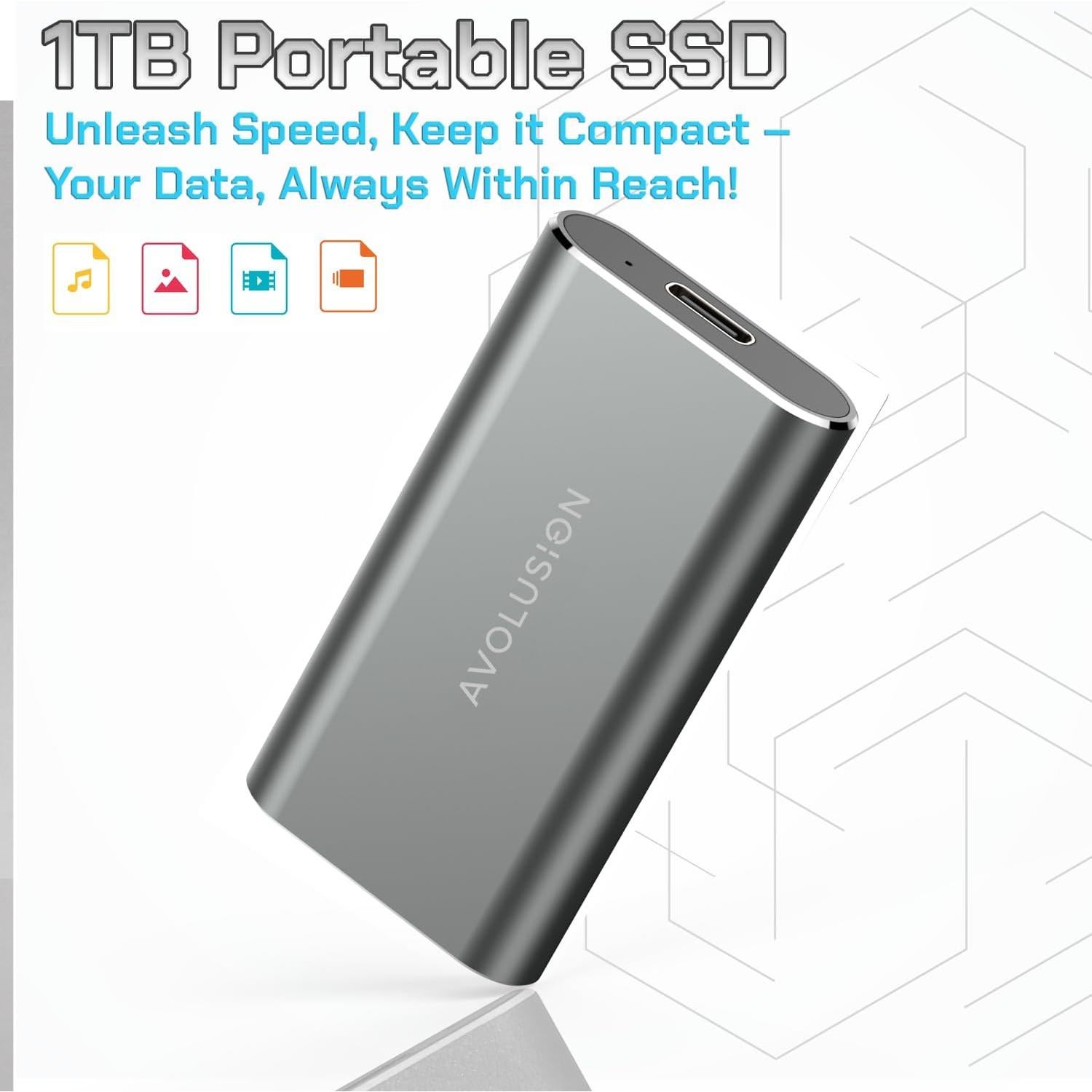 Avolusion S1 1TB SSD Portátil USB 3.2 - Aluminio Gris