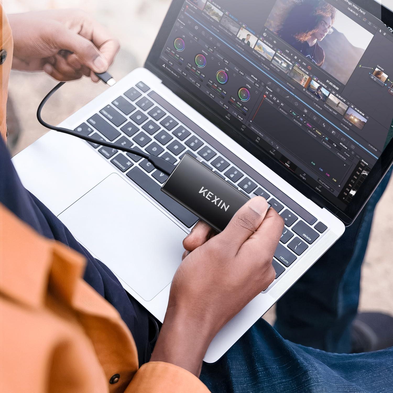 KEXIN Disco Duro SSD Externo 256GB USB 3.1 Portátil