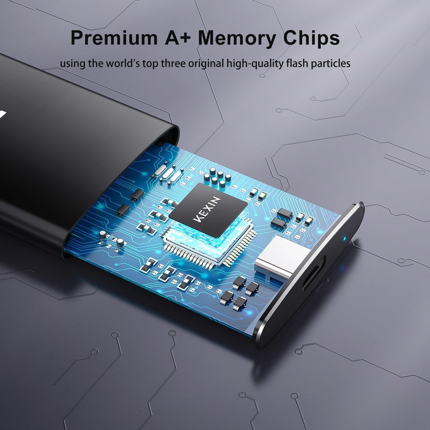 KEXIN Disco Duro SSD Externo 256GB USB 3.1 Portátil