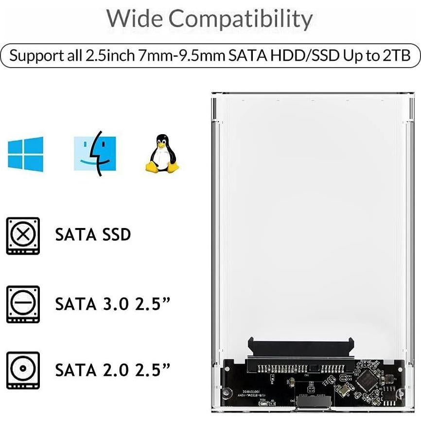 Caja Disco Duro Externo 2.5" Reletech SATA a USB 3.1 5Gbps