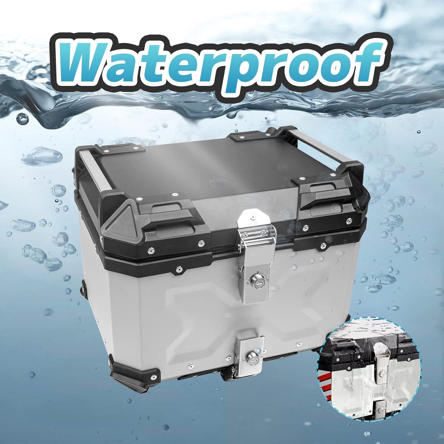 Maletero para Motocicleta Donpida 45L Plateado con Respaldo