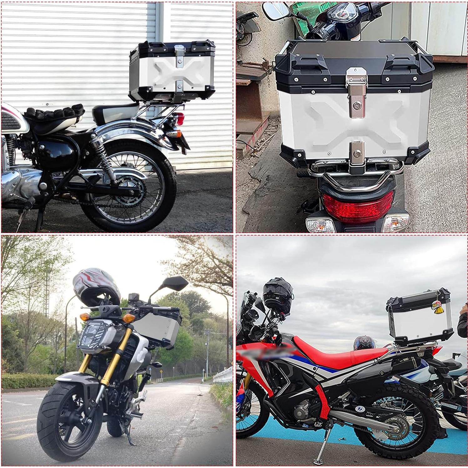 Maletero para Motocicleta Donpida 45L Plateado con Respaldo