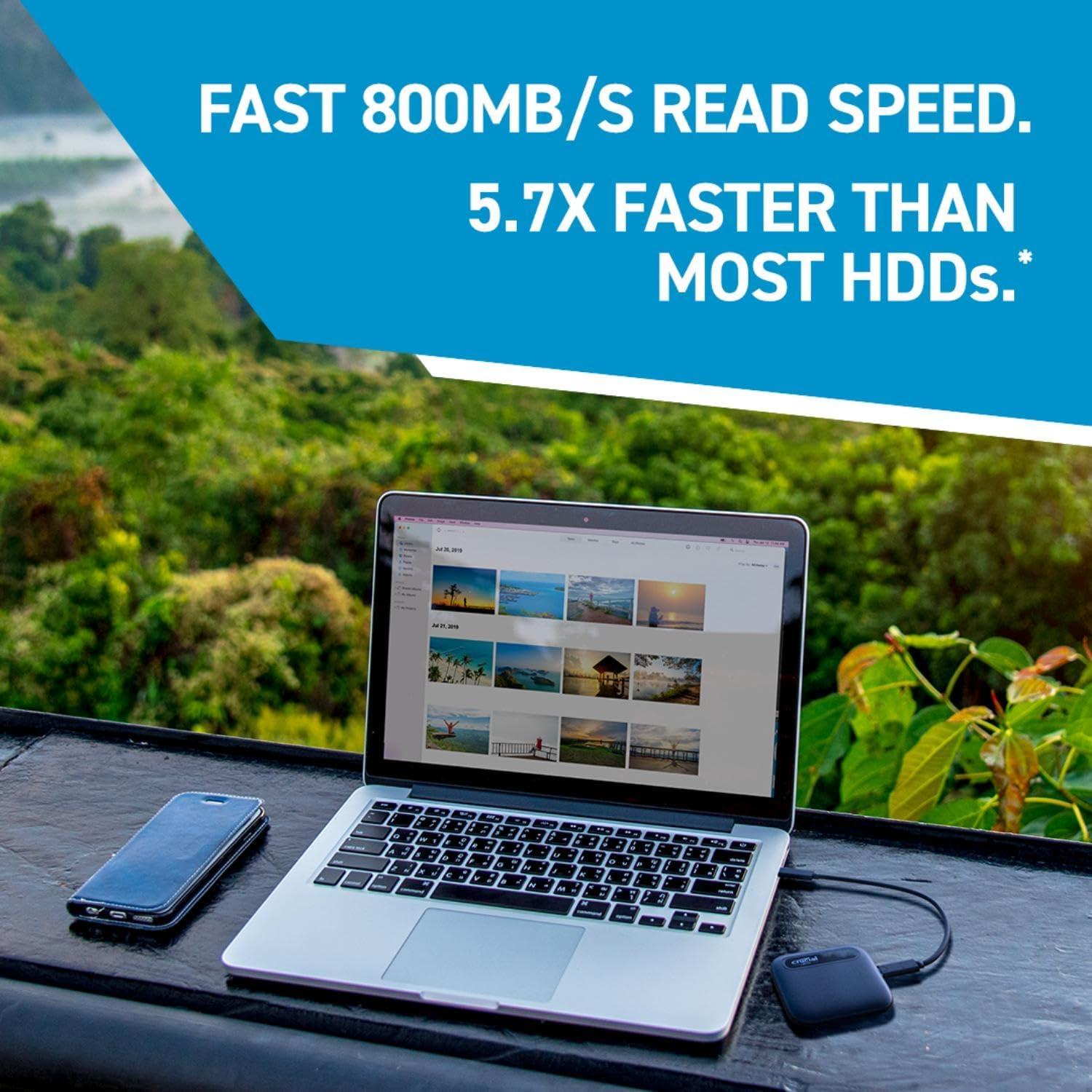 Crucial X6 1TB SSD Portátil USB 3.2 - Rápido y Duradero