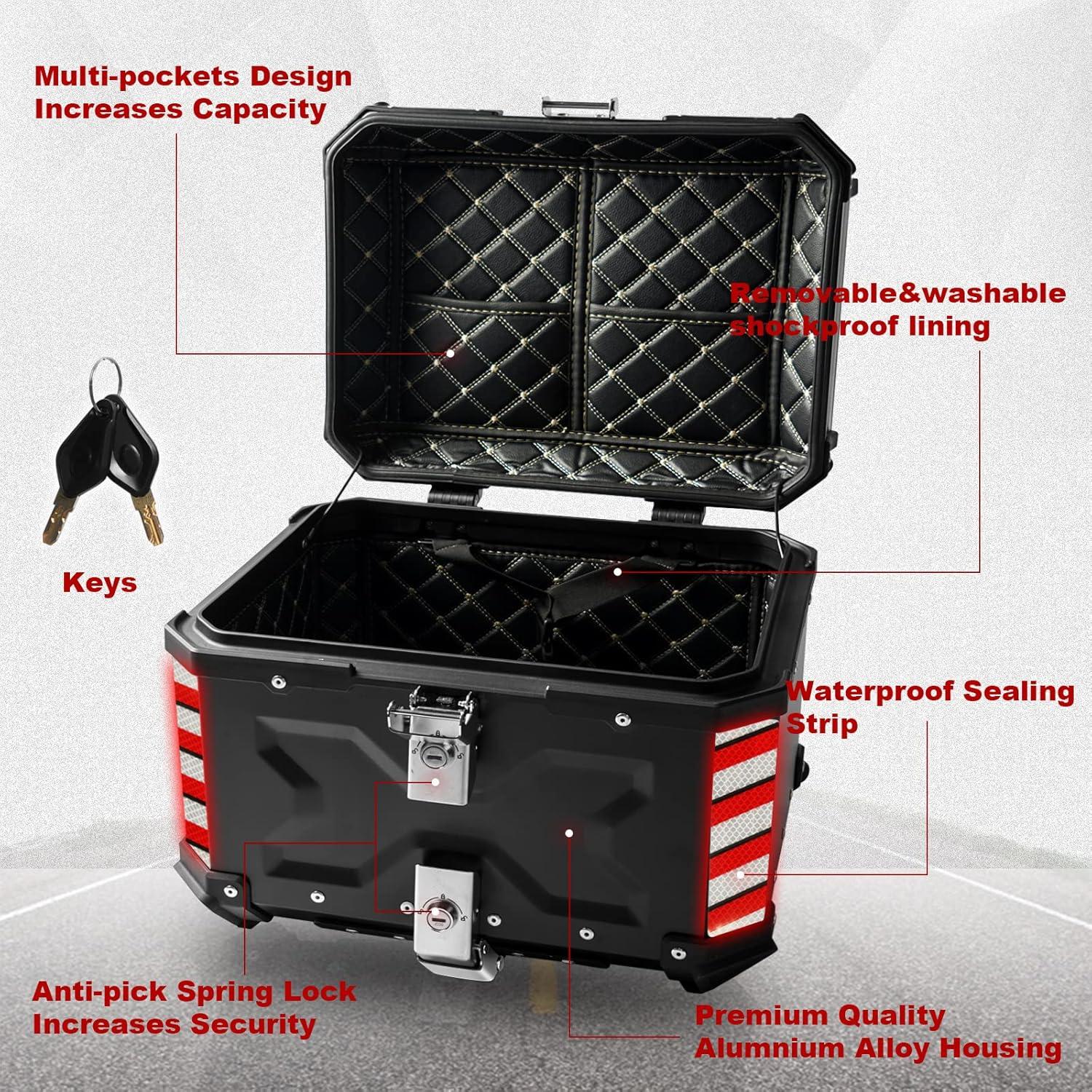 Maletero para Motocicleta Donpida 65L Impermeable Negro