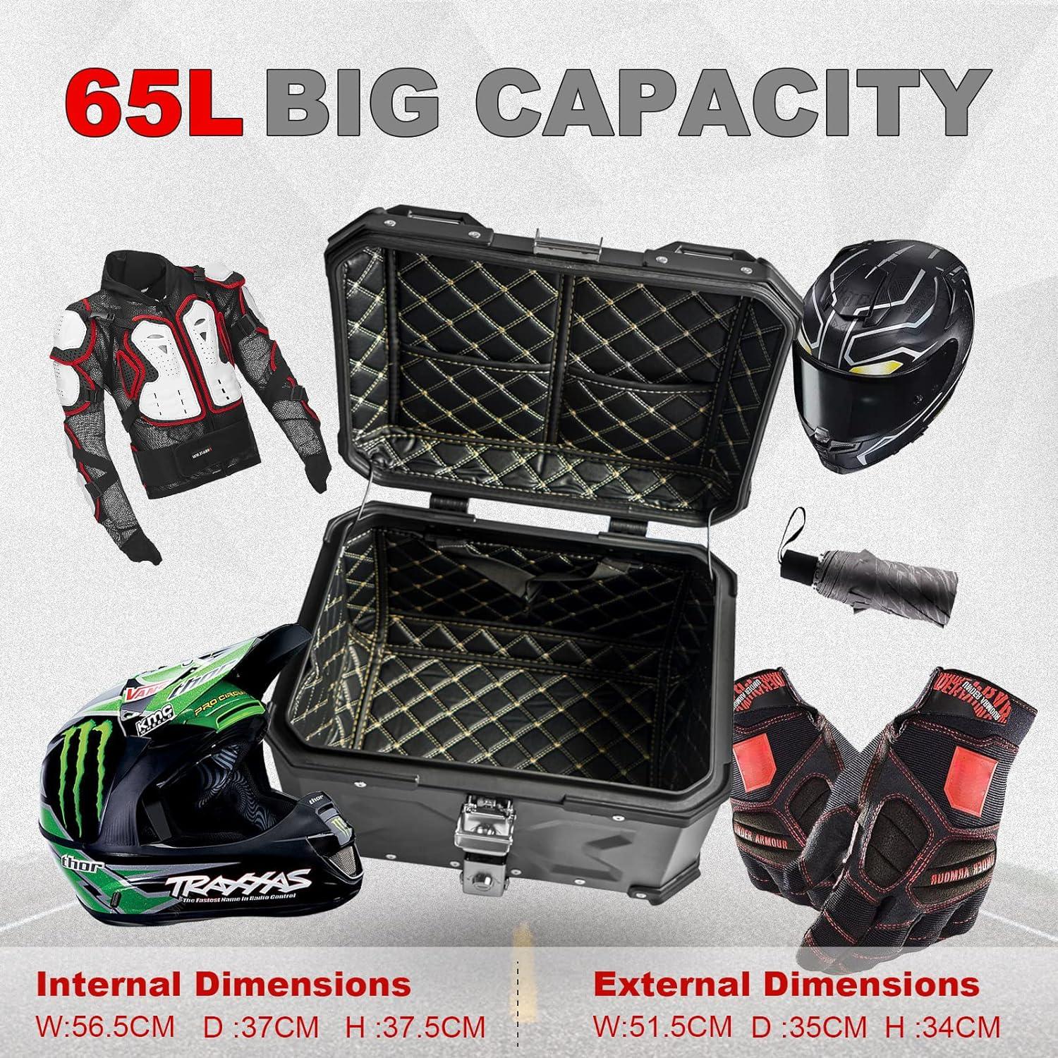 Maletero para Motocicleta Donpida 65L Impermeable Negro