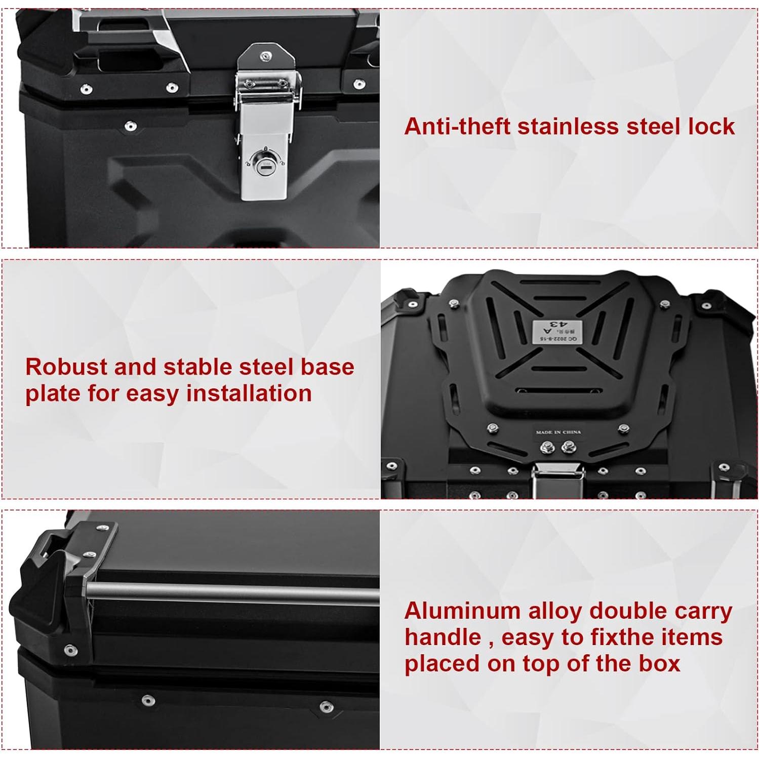 Maletero para Motocicleta Donpida 65L Impermeable Negro