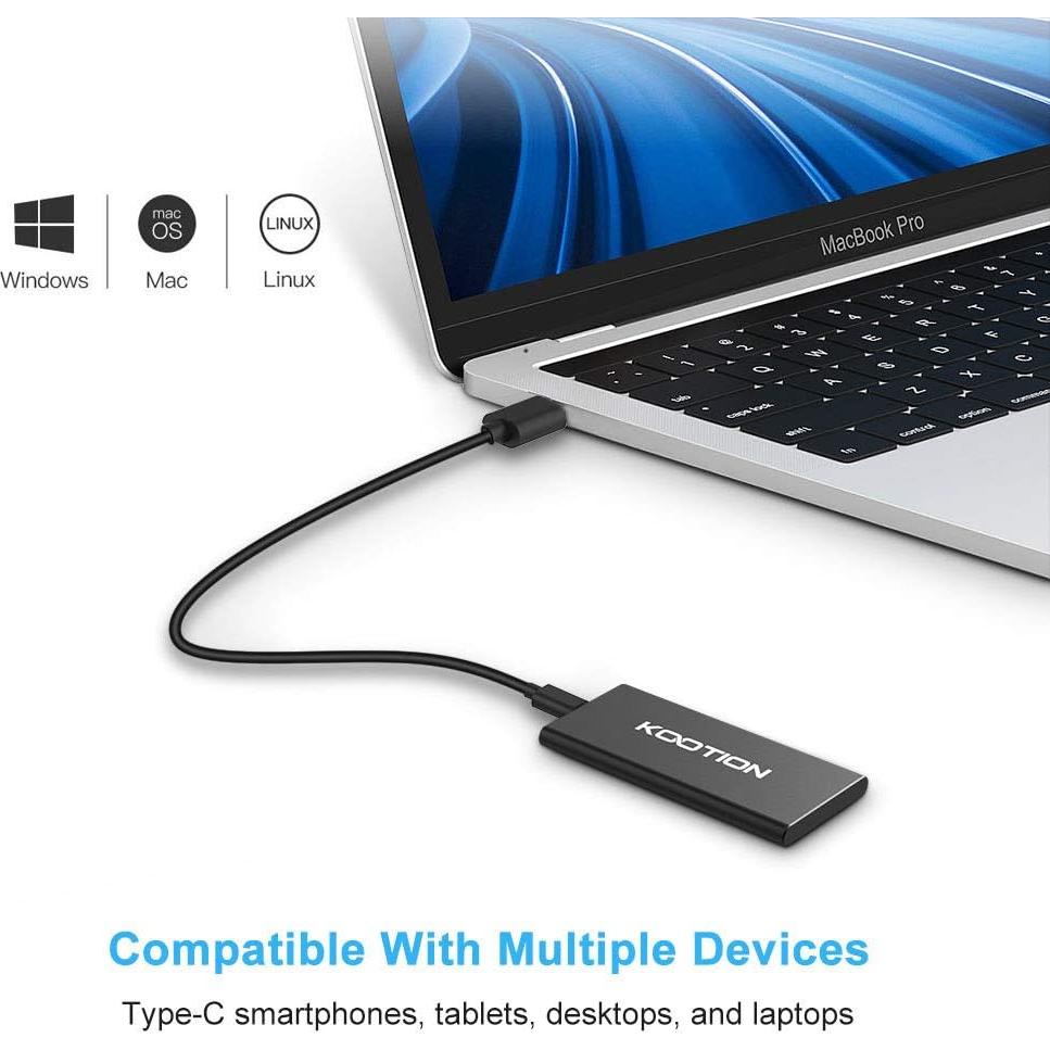 Disco Duro Externo KOOTION SSD 250GB USB 3.1 Alta Velocidad