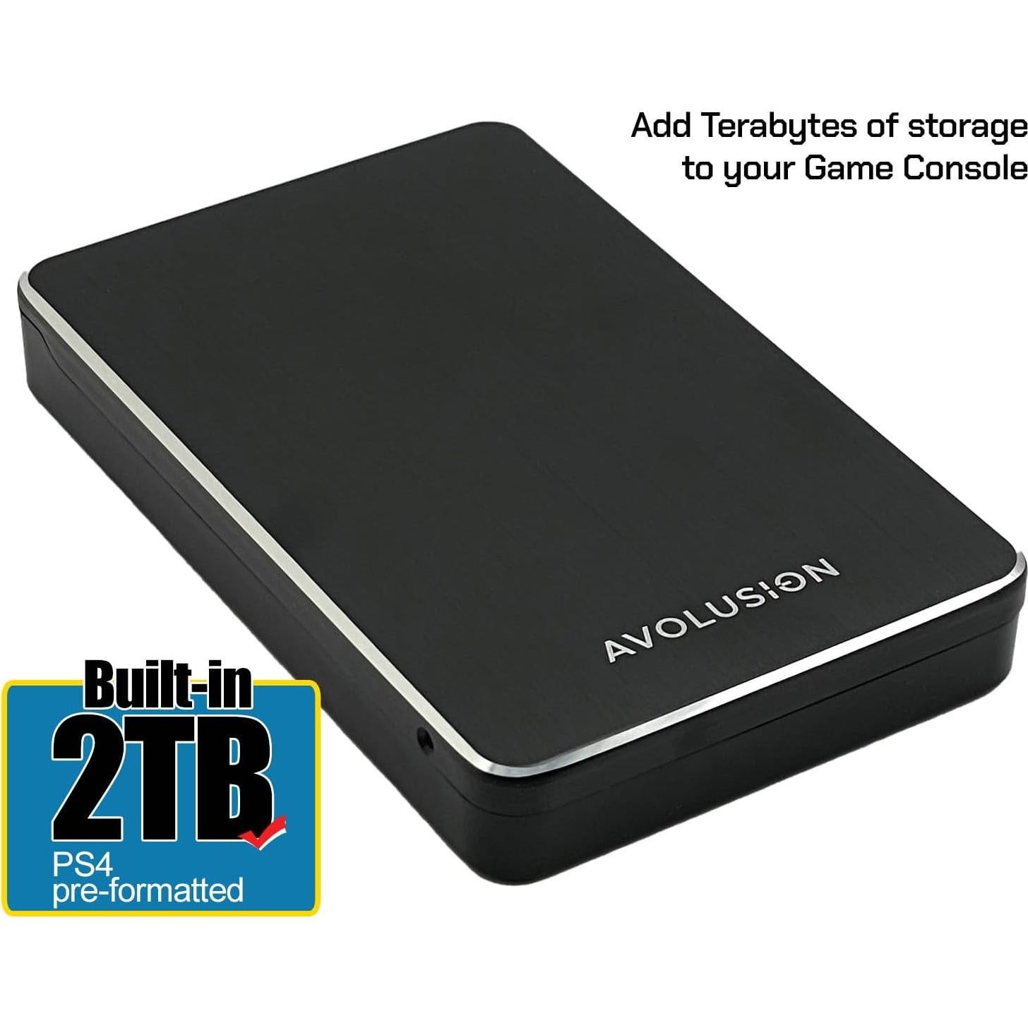 Disco Duro Externo Avolusion 2TB USB 3.0 para PS4 - Negro