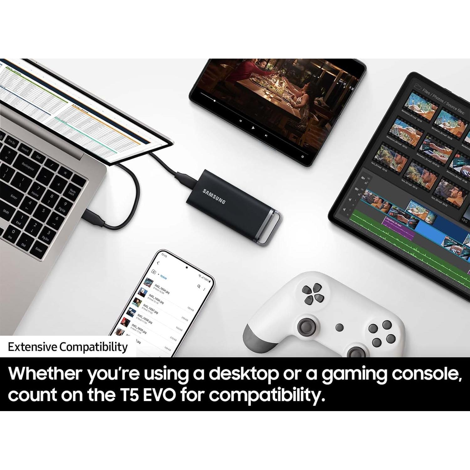 SSD Portátil Samsung T5 EVO 8TB USB 3.2 Negro