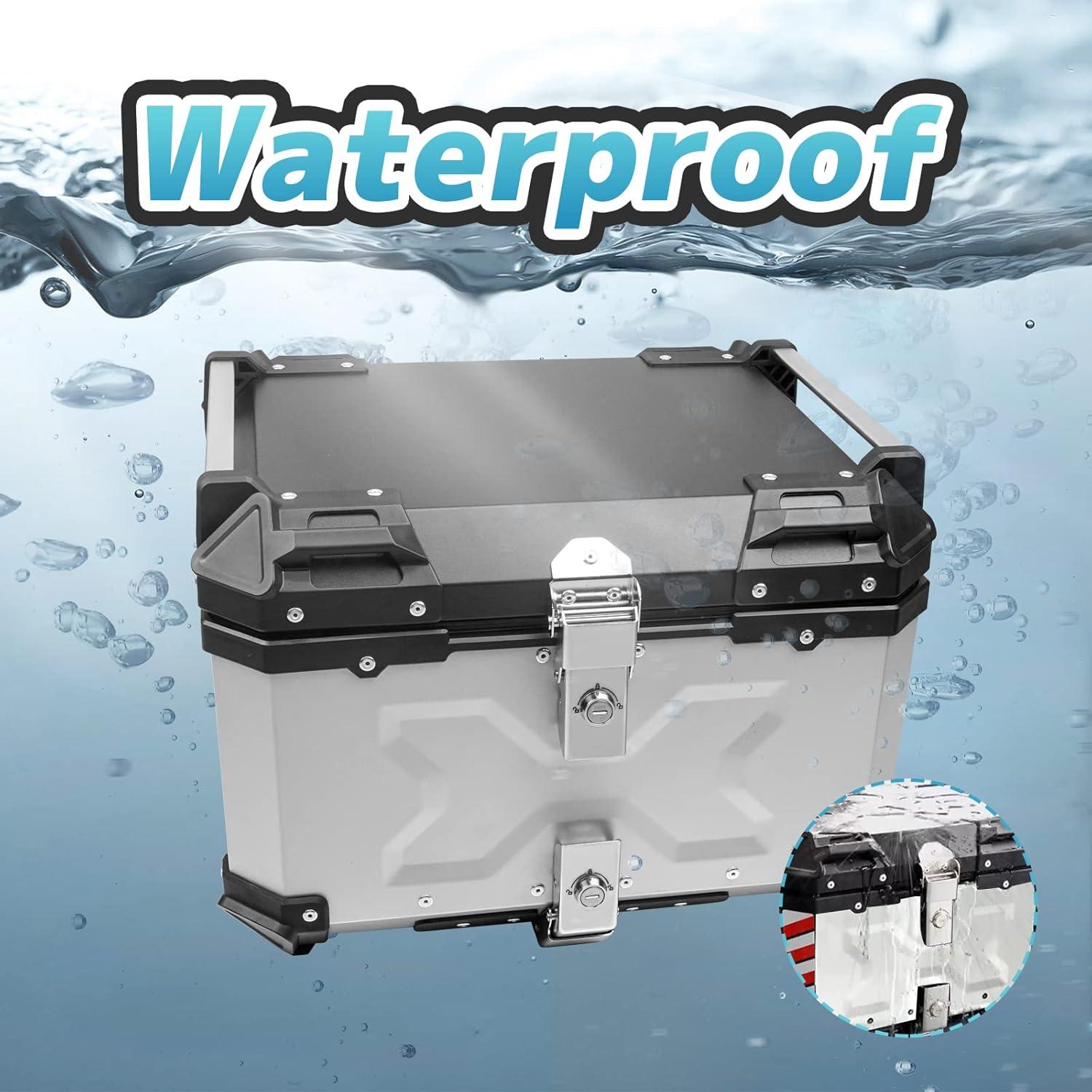 Maletero para Motocicleta Donpida 55L Plata con Respaldo