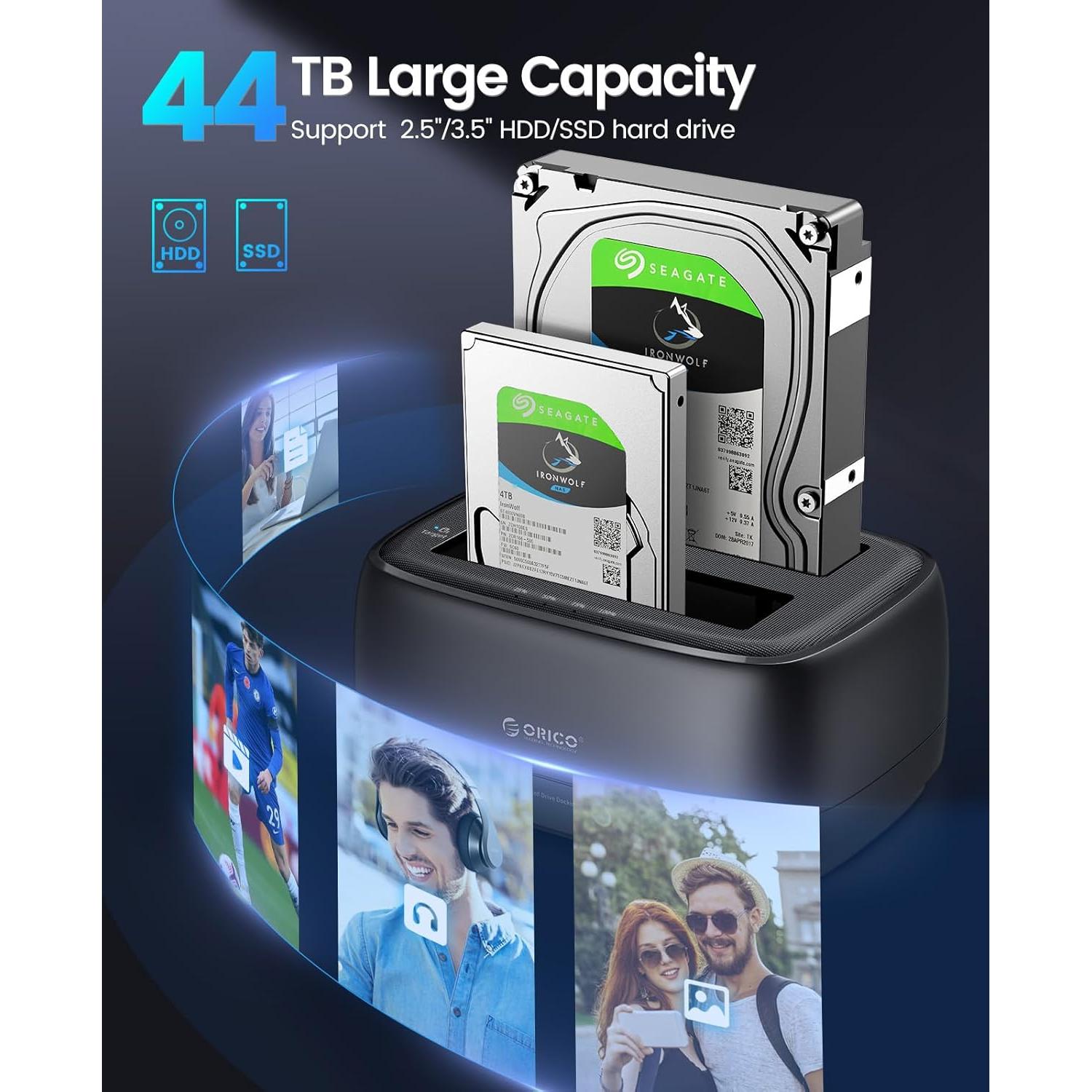 Estación de Acoplamiento ORICO DD28U3-C Doble Bahía USB 3.0