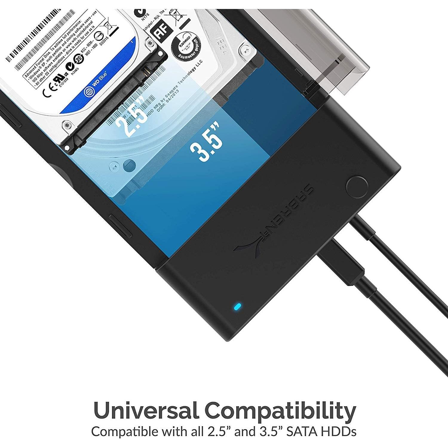 Estación de Acoplamiento SATA SABRENT EC-DFFN 2.5/3.5" con Ventilador