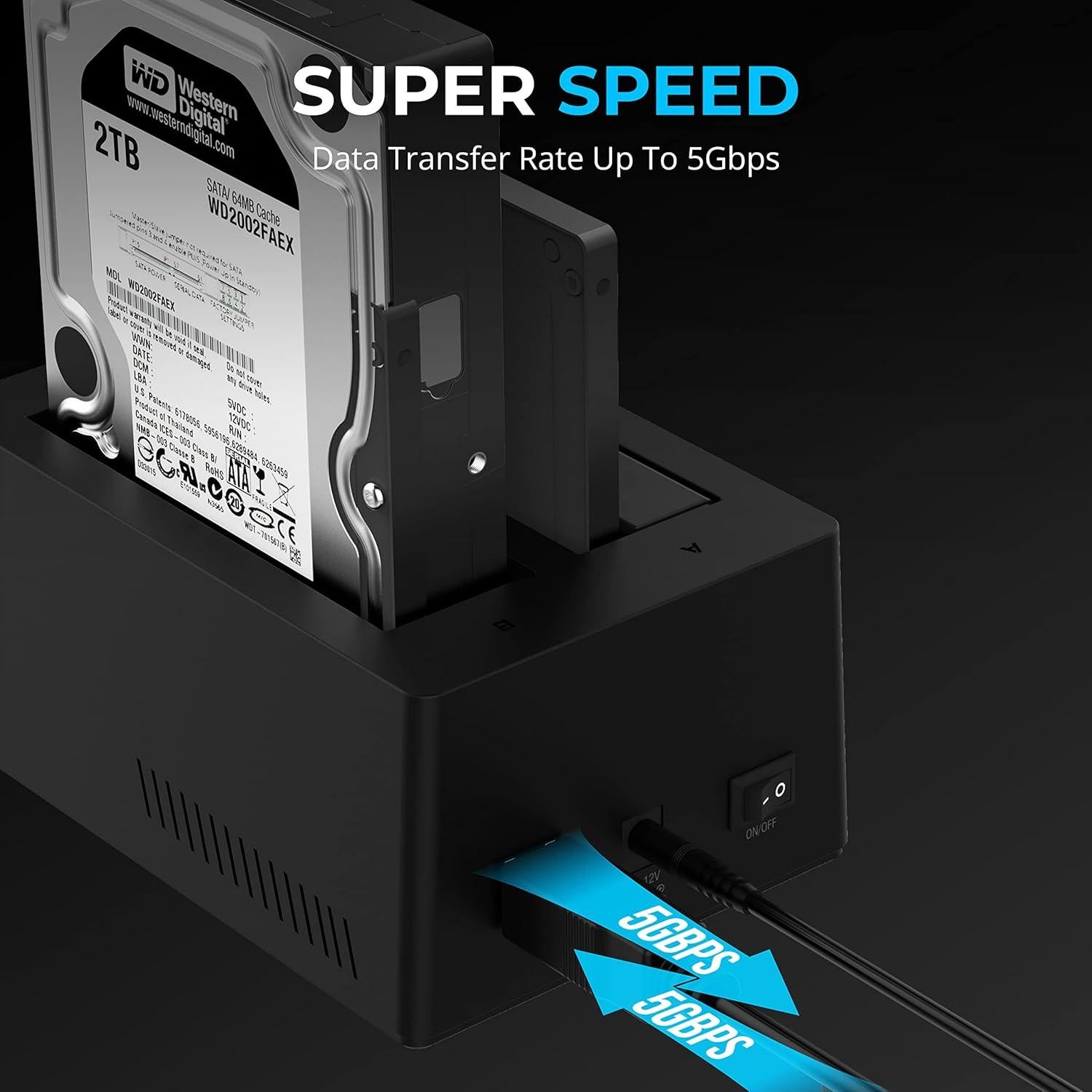 Estación de Acoplamiento SATA Doble Bahía SABRENT EC-HD2B