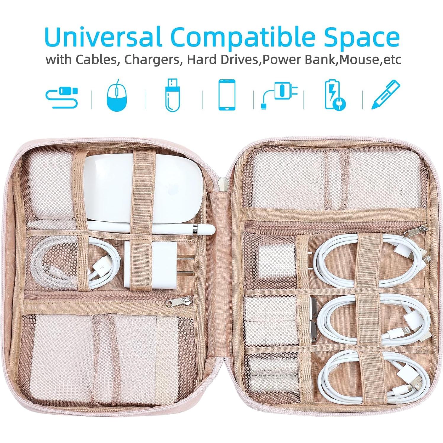 Estuche Organizador de Cables NISHEL Rosa 26.7x19.1 cm