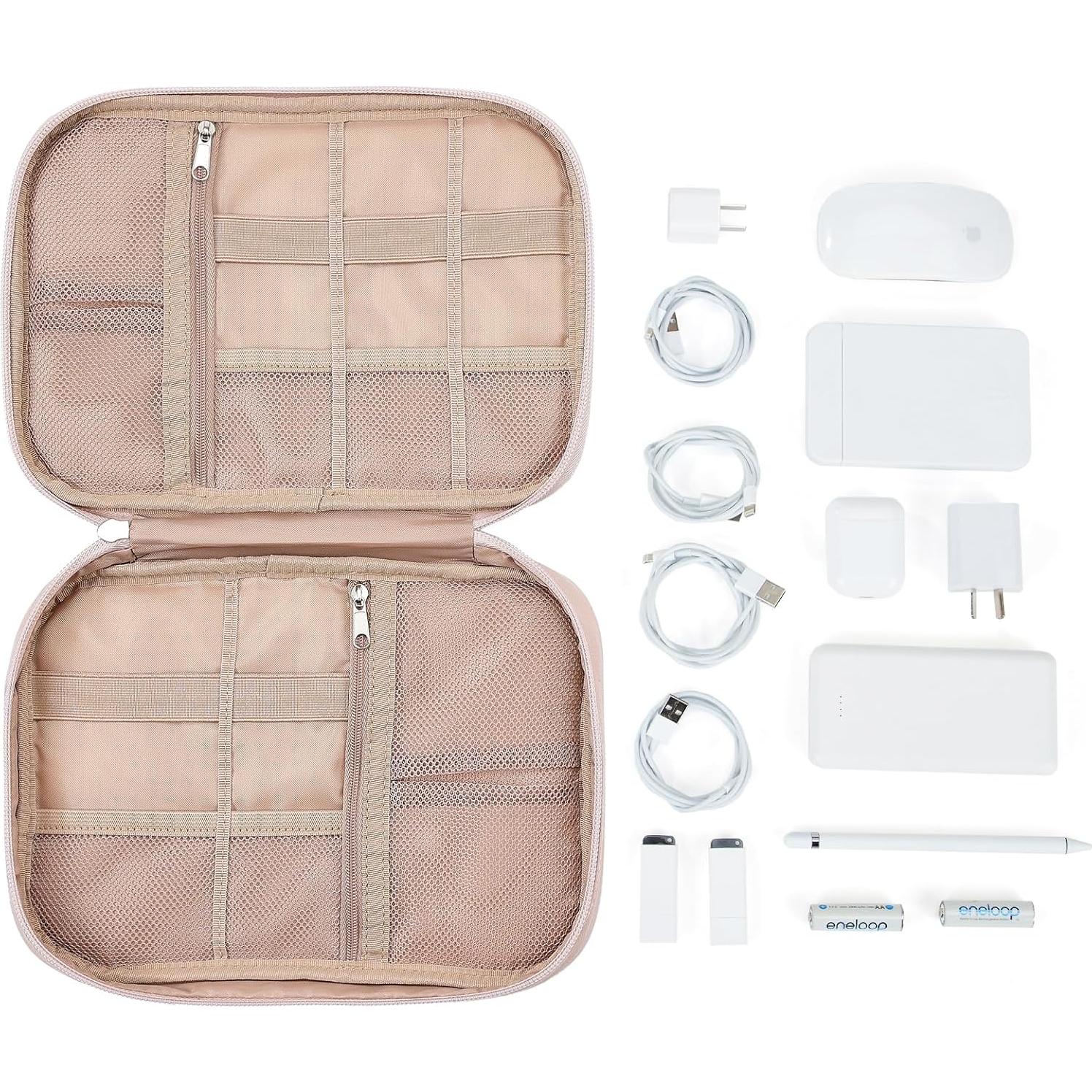 Estuche Organizador de Cables NISHEL Rosa 26.7x19.1 cm