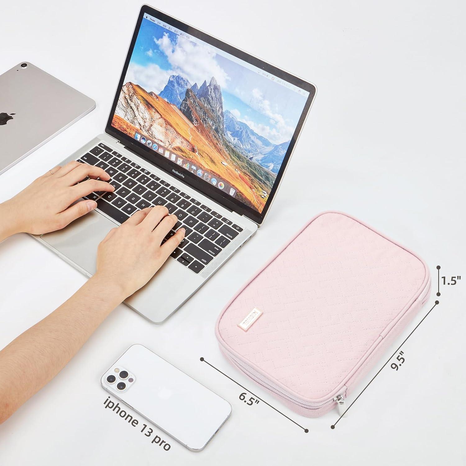 Estuche Organizador de Cables NISHEL Rosa 26.7x19.1 cm