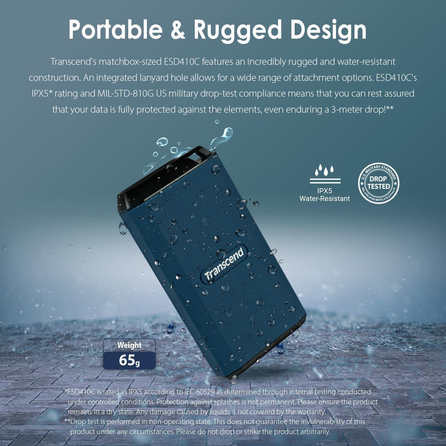 Transcend ESD410 2TB SSD Externo USB 3.2 Gen2 Resistente