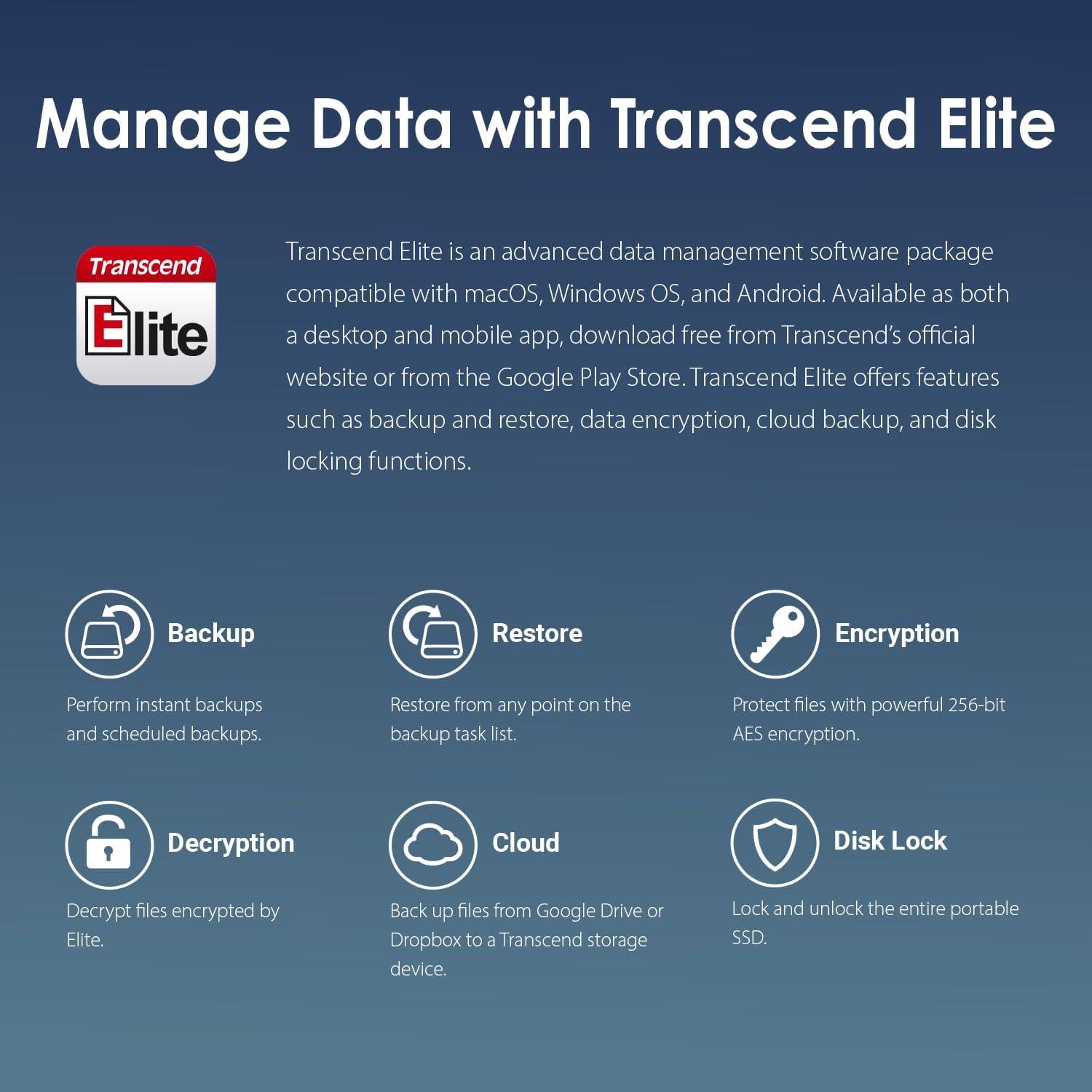 Transcend ESD410 2TB SSD Externo USB 3.2 Gen2 Resistente