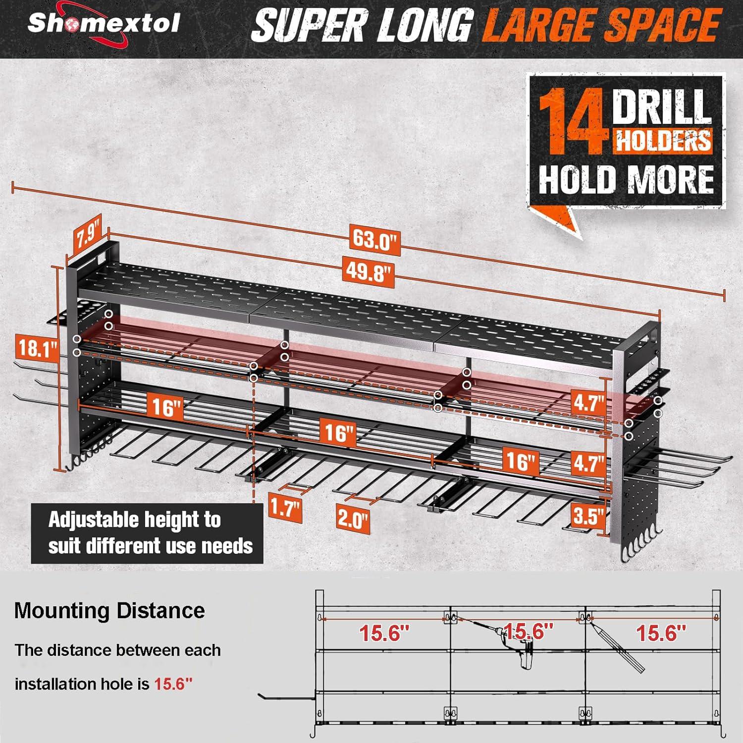 Organizador de Herramientas de Pared Shomextol 4 Capas 14 Soportes