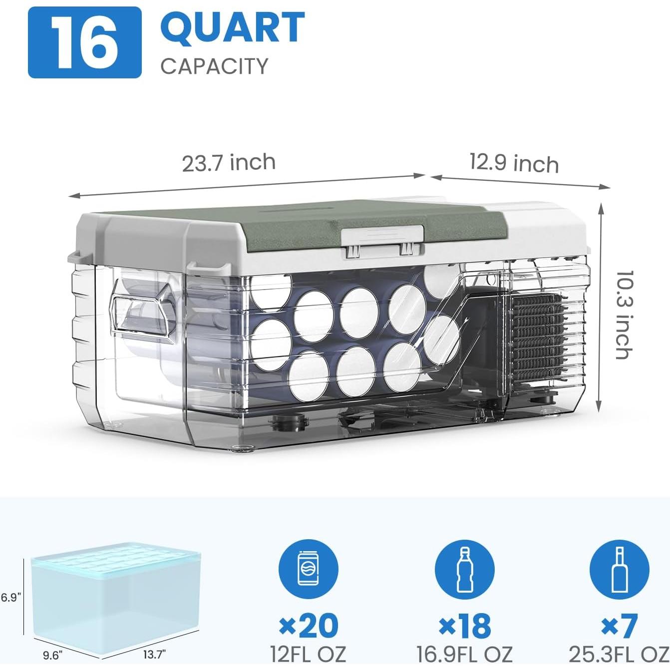 Refrigerador Portátil Alpicool NL15 15L 12V Verde