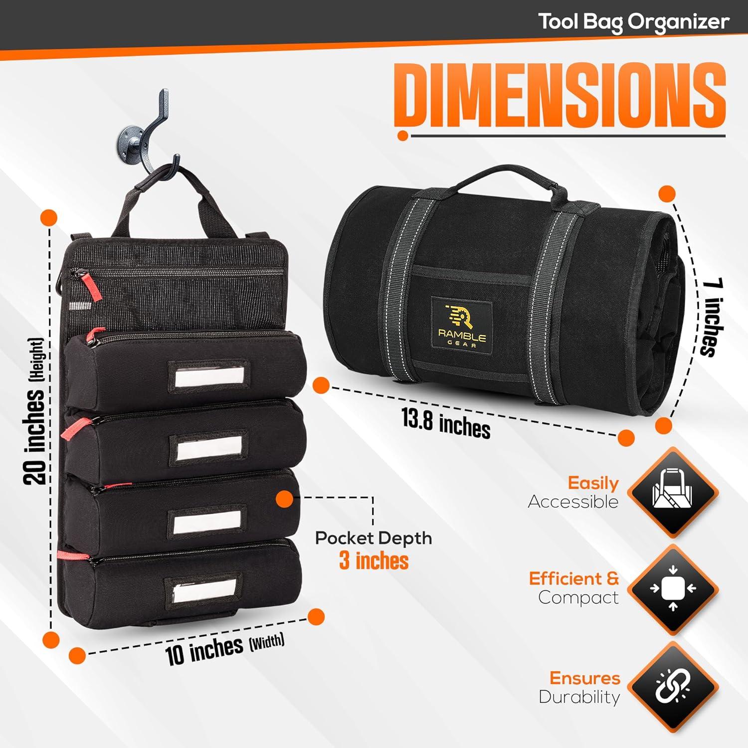 Bolsa de Herramientas Enrollable RAMBLE GEAR - 4 Bolsillos