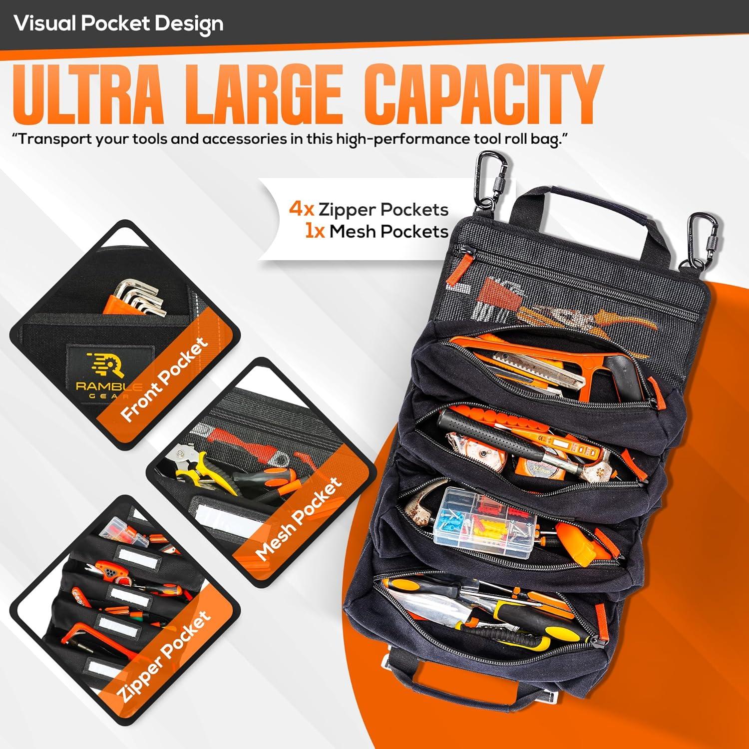 Bolsa de Herramientas Enrollable RAMBLE GEAR - 4 Bolsillos