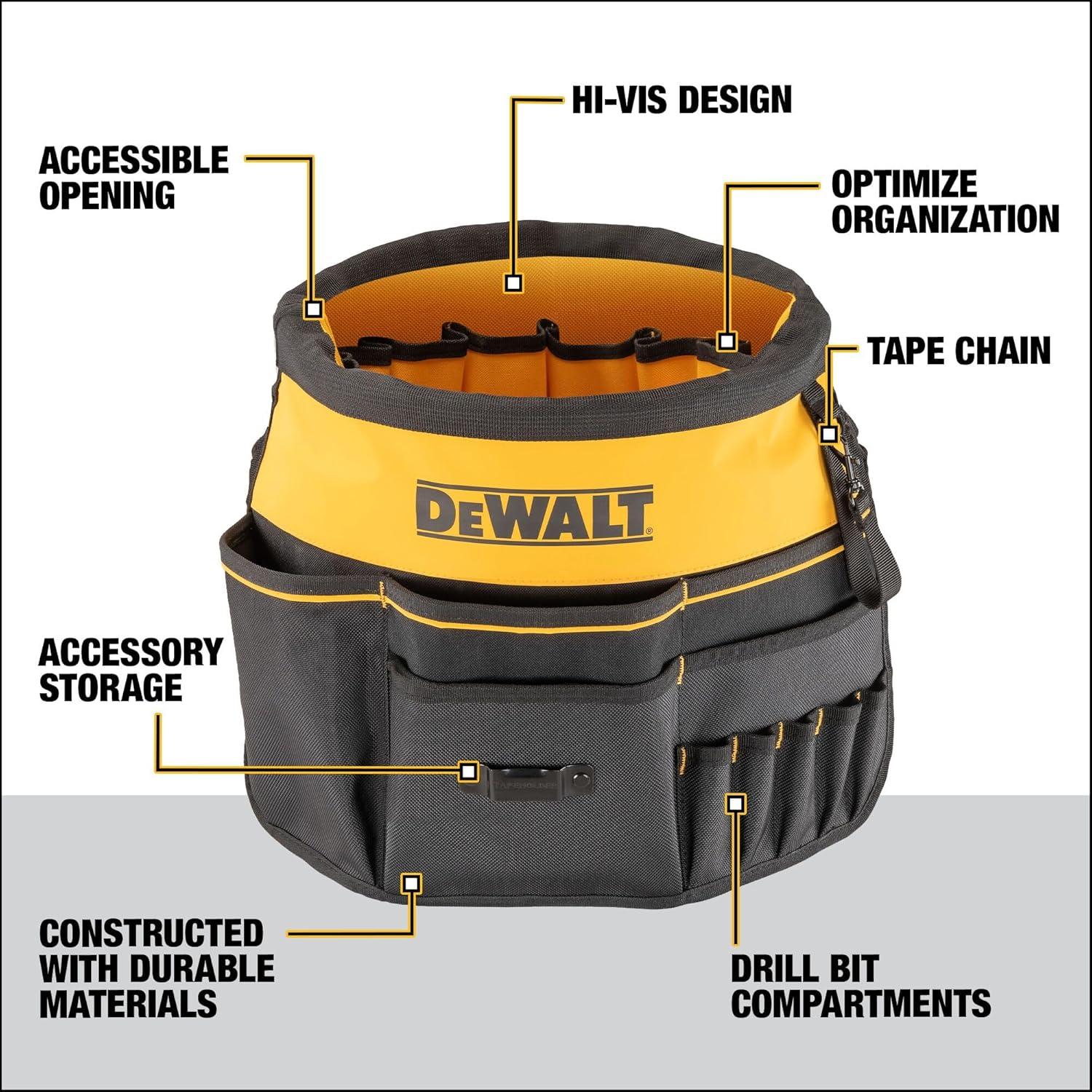 Organizador de Herramientas DEWALT 37 Bolsillos para Cubo 19L