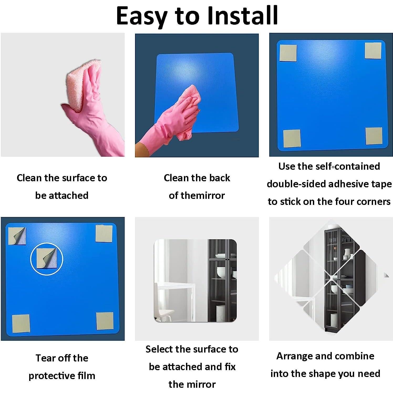 Espejos Acrílicos Autoadhesivos DARENYI 20.32 cm 6 Pcs