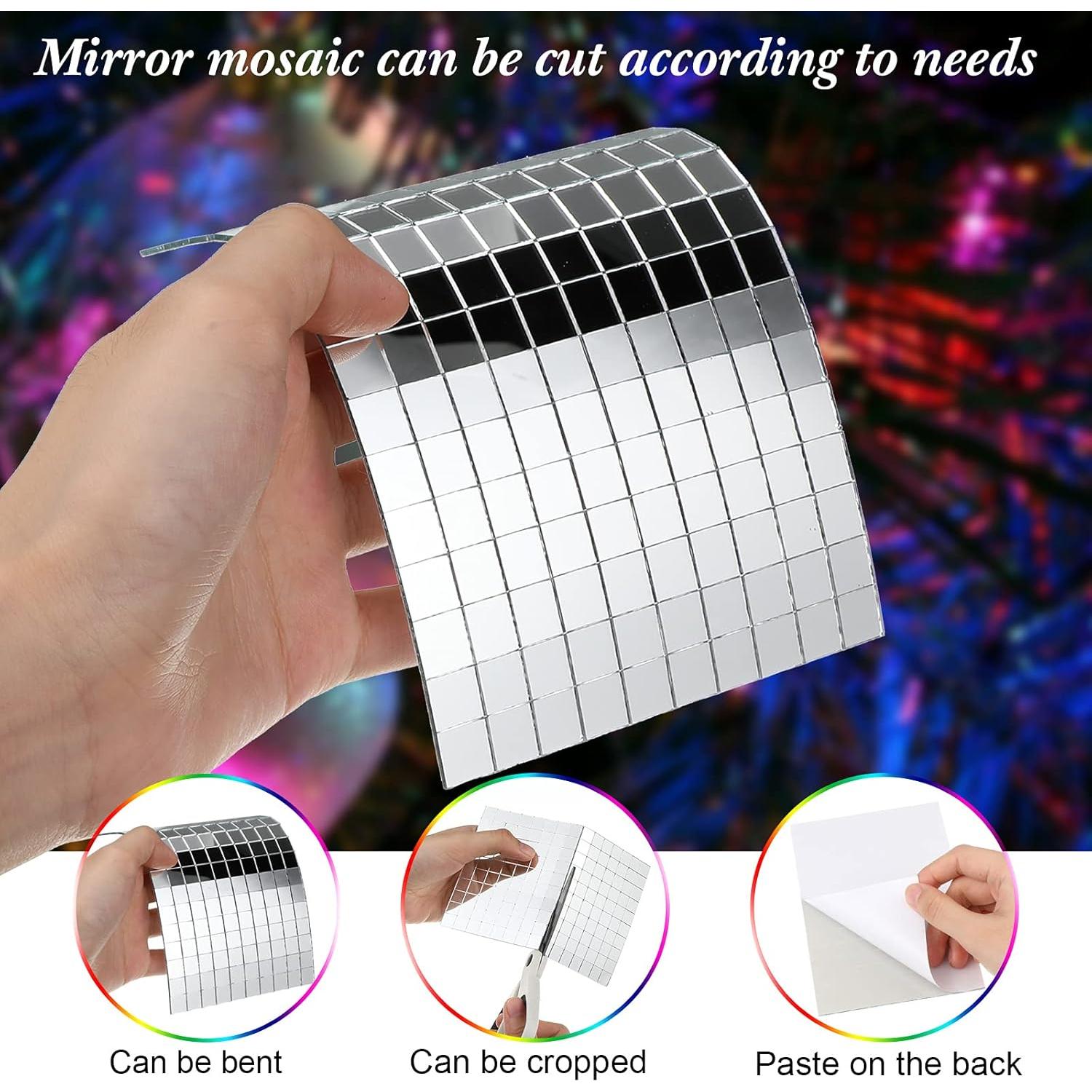 Mosaico Espejo Autoadhesivo Geiserailie 900 Piezas 1 cm Plata