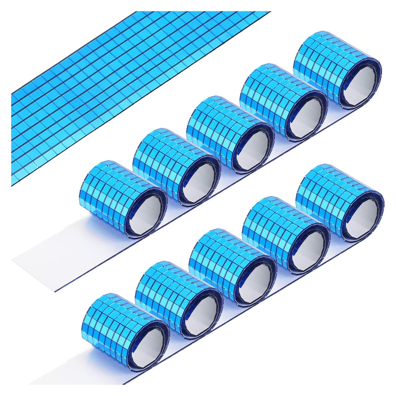 Queekay 4800 Azulejos de Espejo Autoadhesivos 0.5 cm Azul