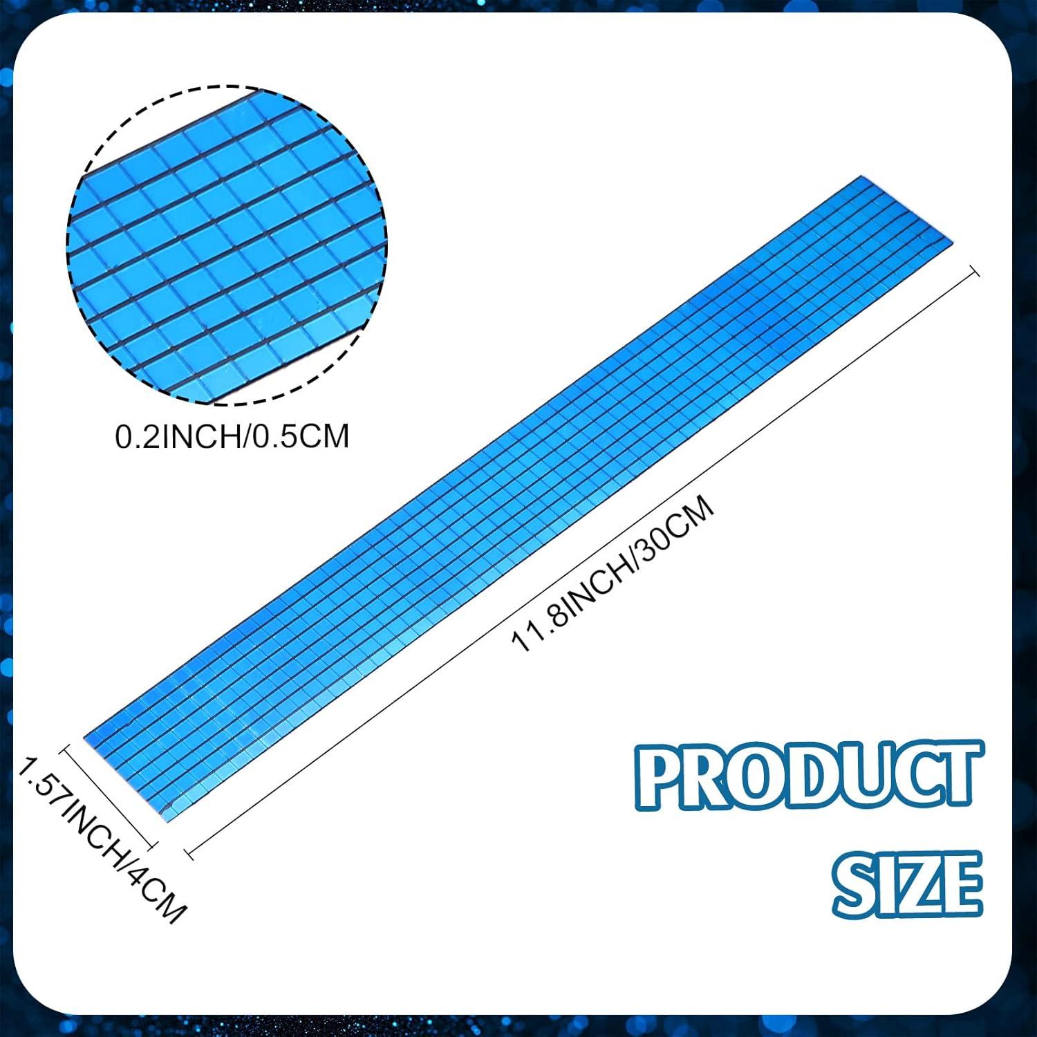Queekay 4800 Azulejos de Espejo Autoadhesivos 0.5 cm Azul