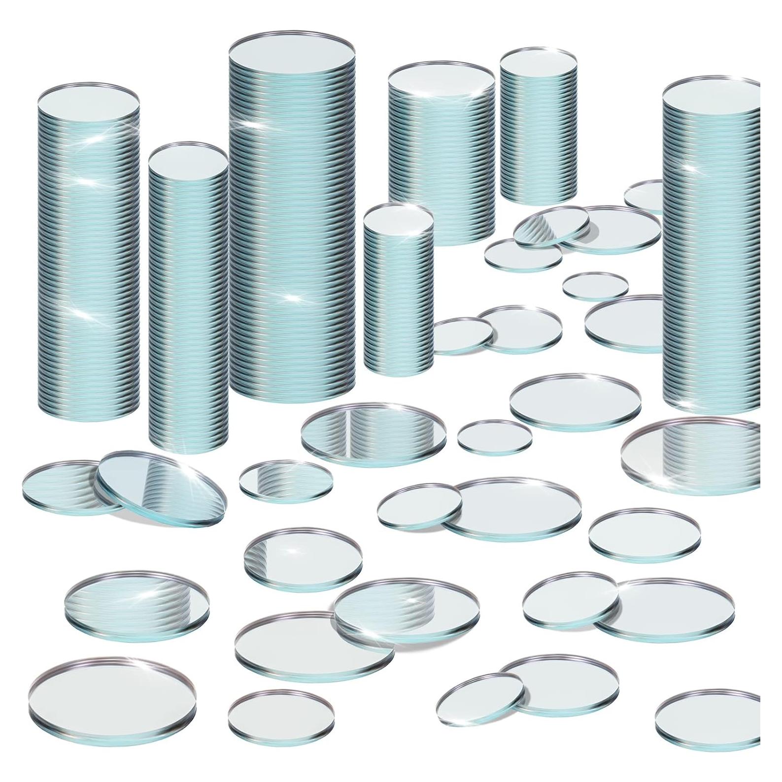 Kigley 200 Piezas Azulejos de Espejo Redondos para Manualidades