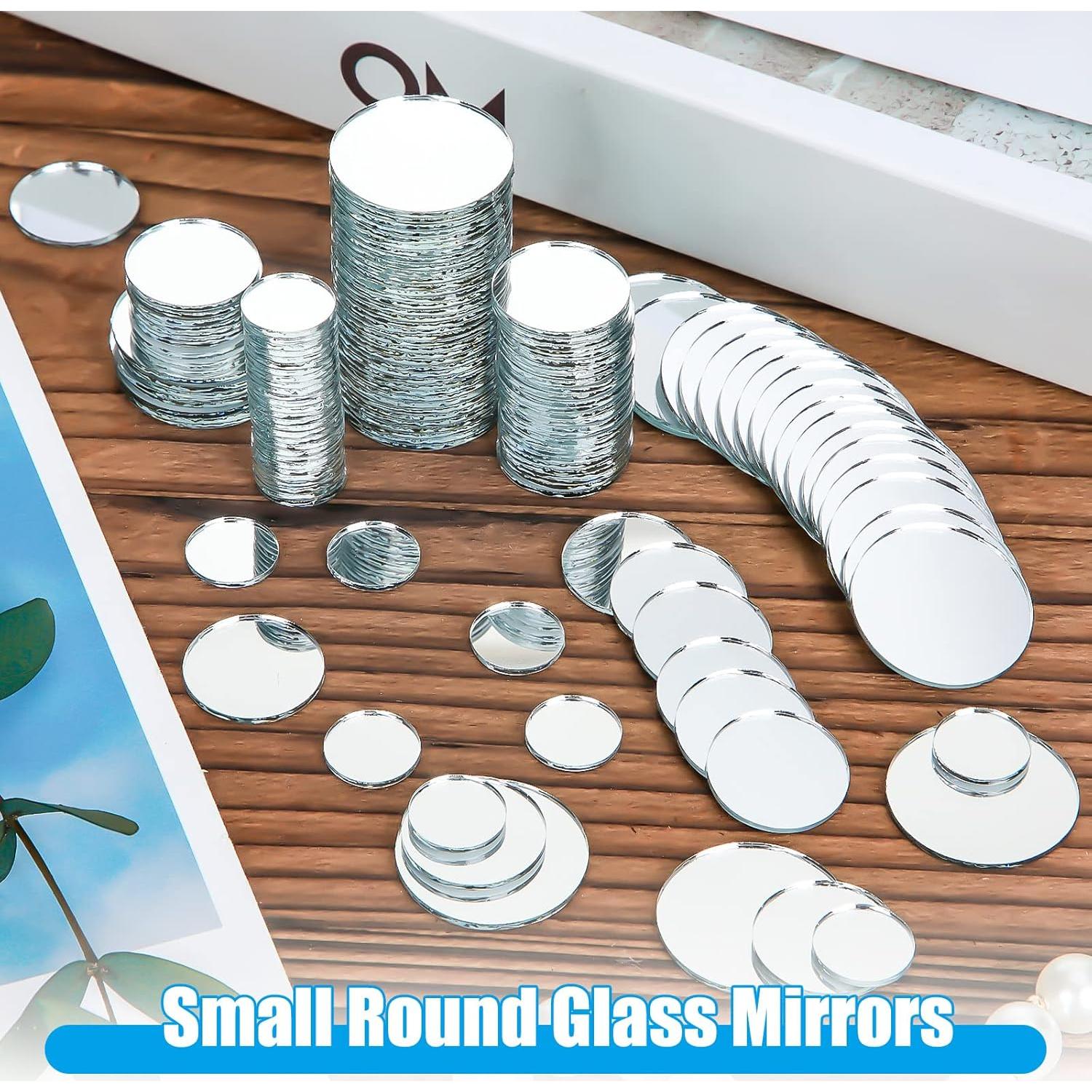 Kigley 200 Piezas Azulejos de Espejo Redondos para Manualidades